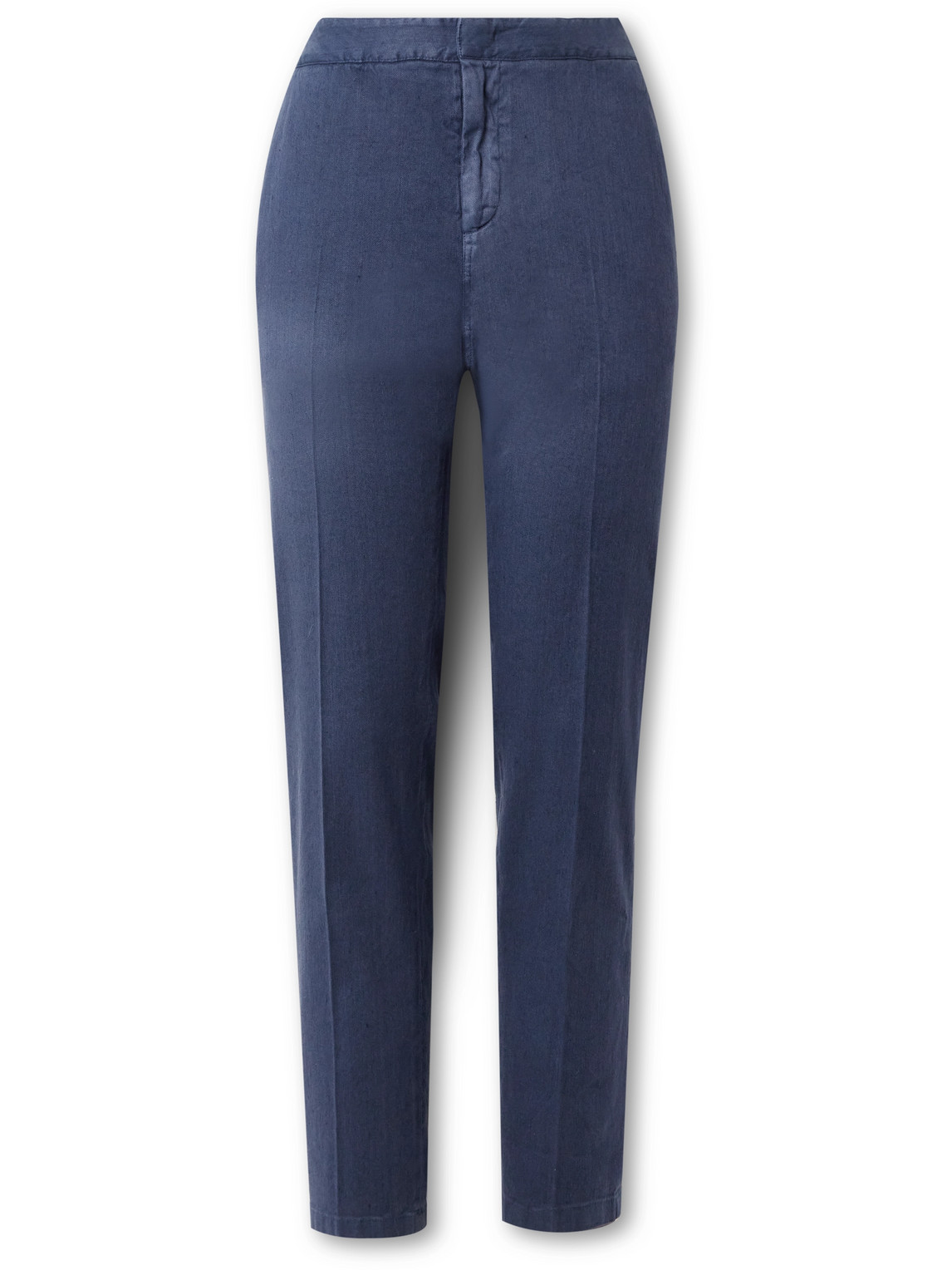 Loro Piana Straight-leg Linen-blend Trousers In Blue