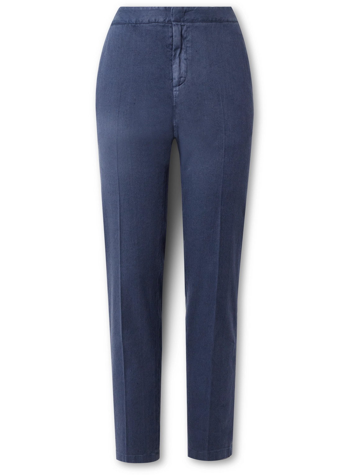 Straight-Leg Linen-Blend Trousers
