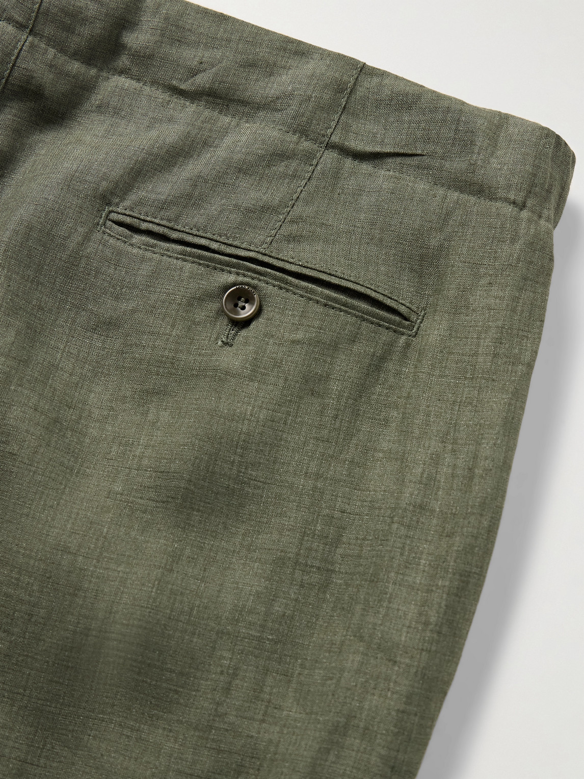 Loro Piana Straight-leg Linen Drawstring Bermuda Shorts In Green