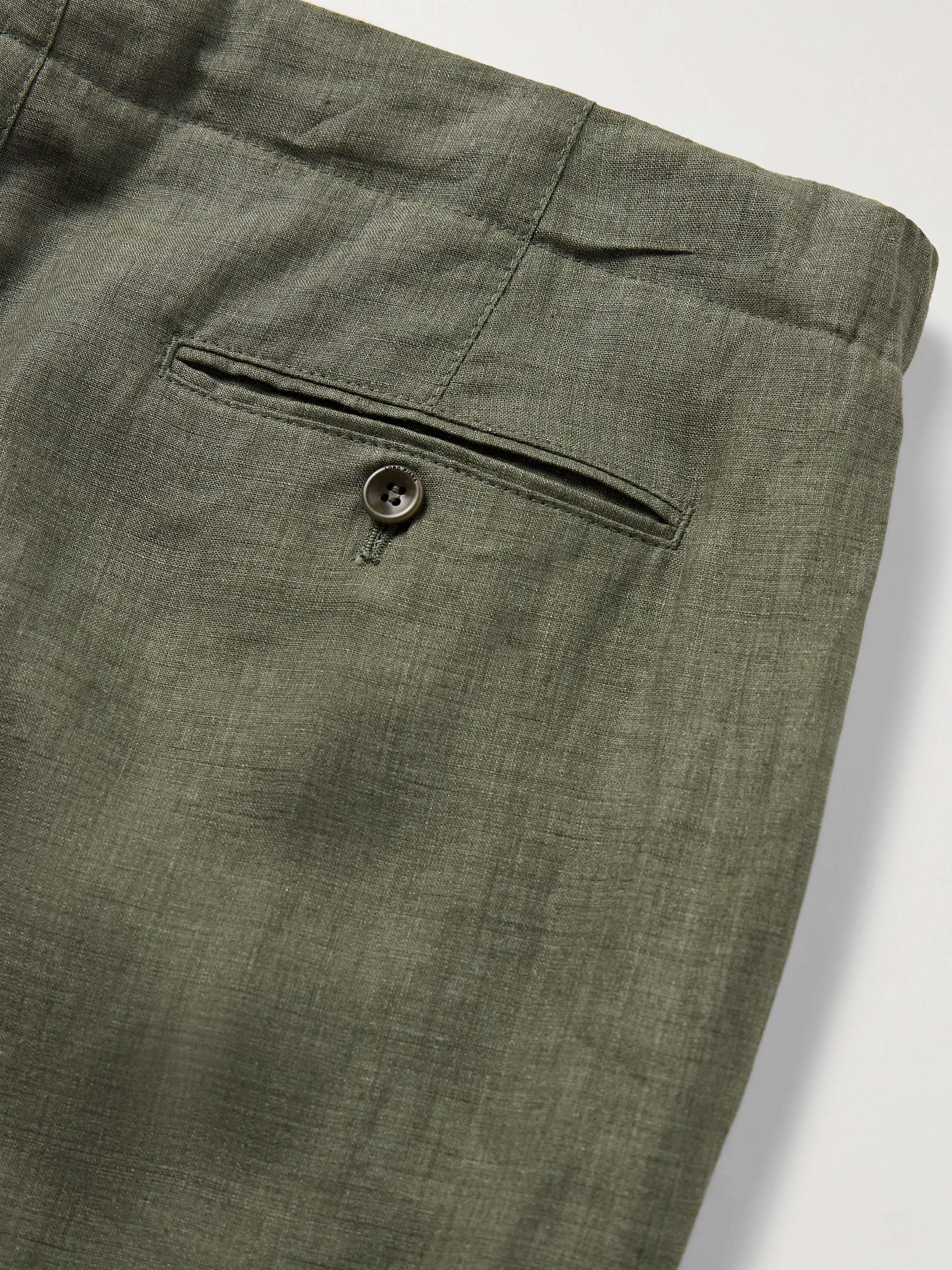 LORO PIANA Straight-Leg Linen Drawstring Bermuda Shorts