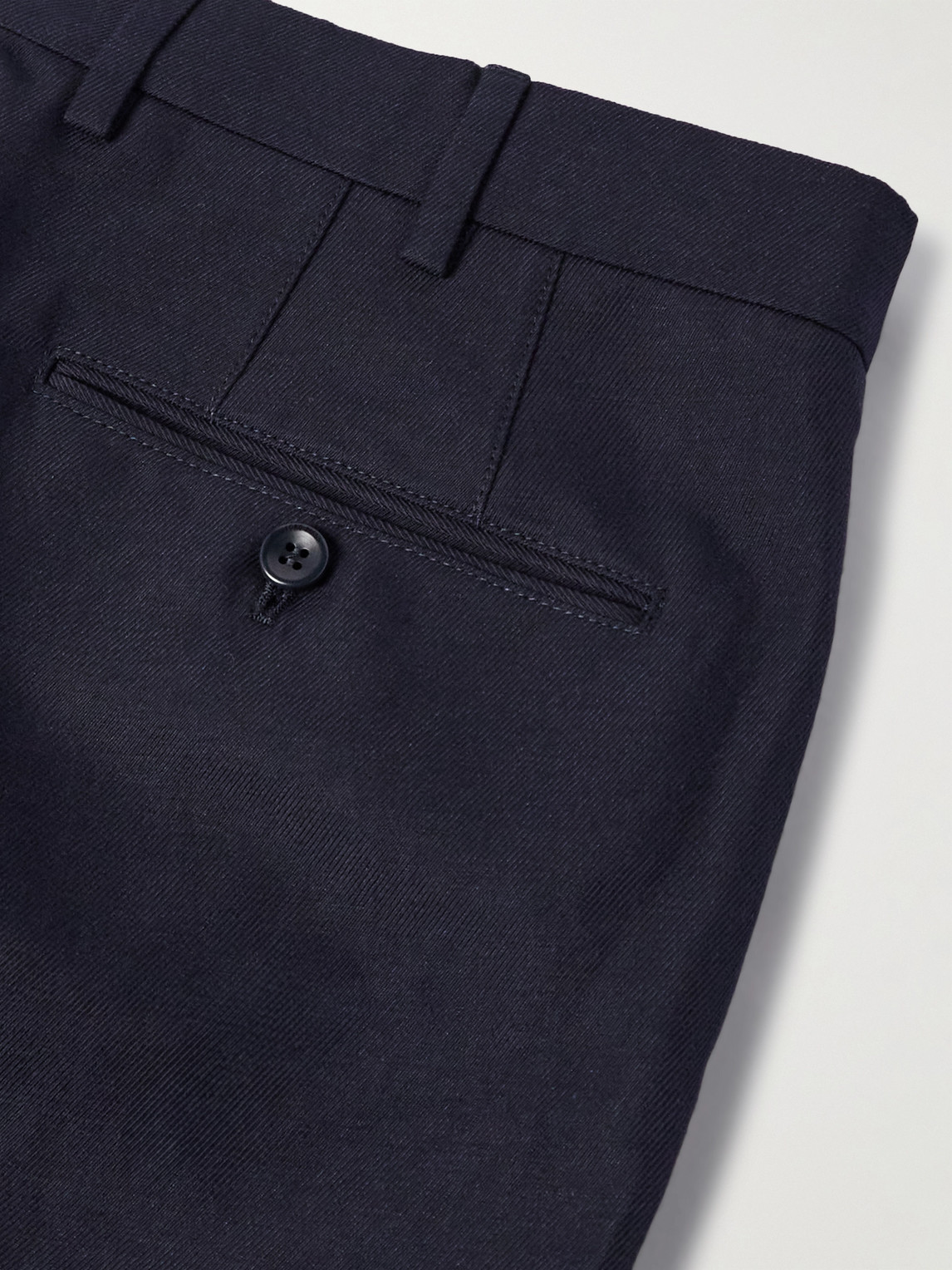 Shop Loro Piana Straight-leg Linen-twill Trousers In Blue