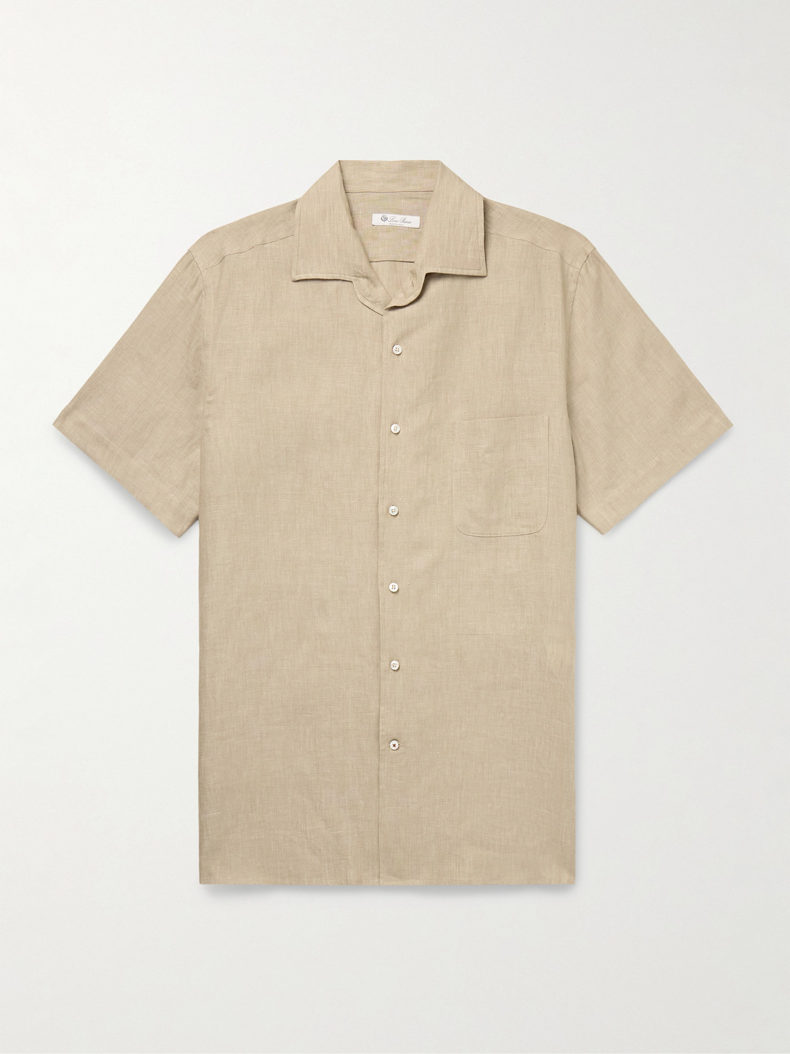 Loro Piana André Camp-Collar Linen Shirten