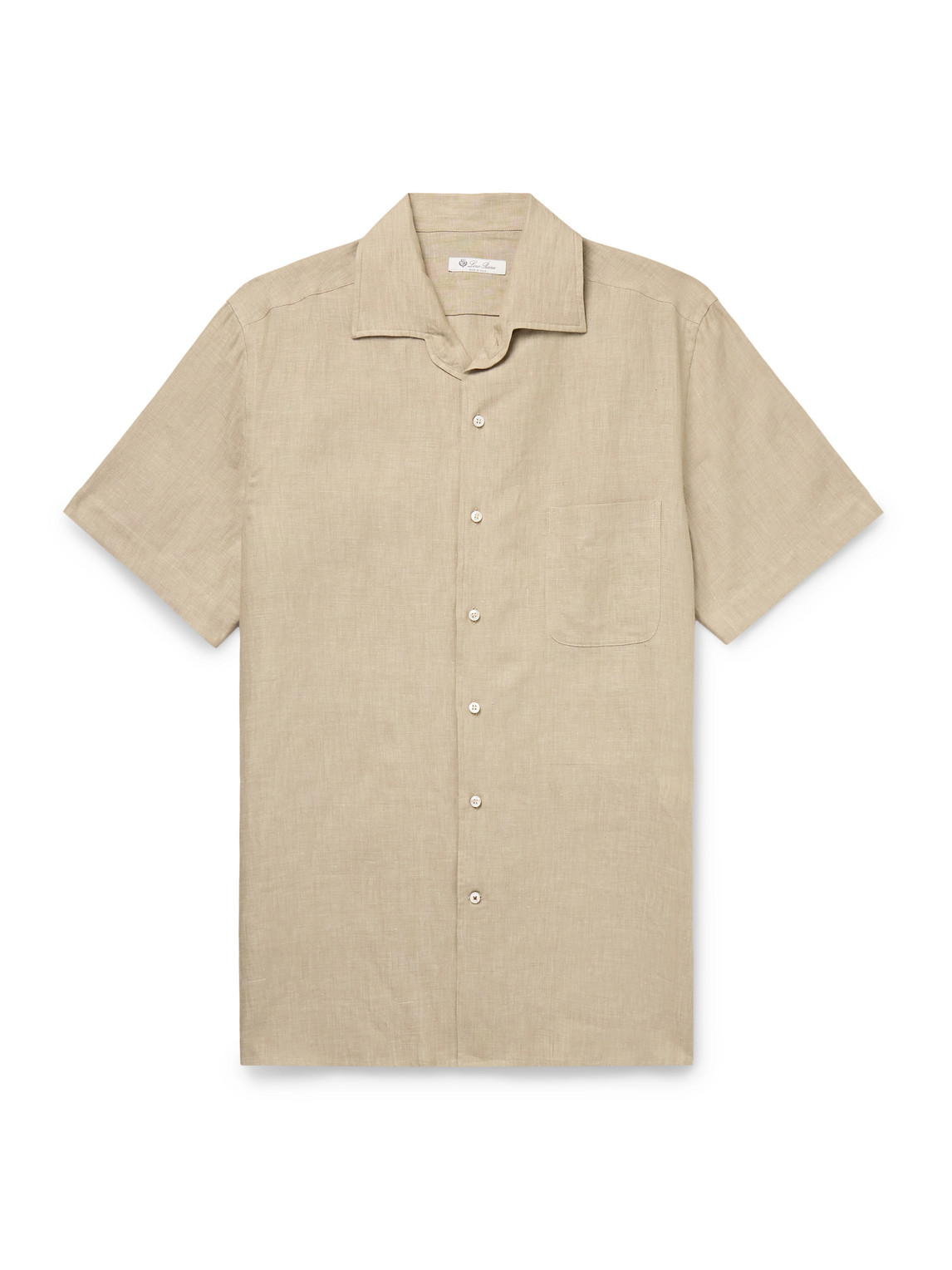 Loro Piana André Camp-collar Linen Shirt In Neutrals