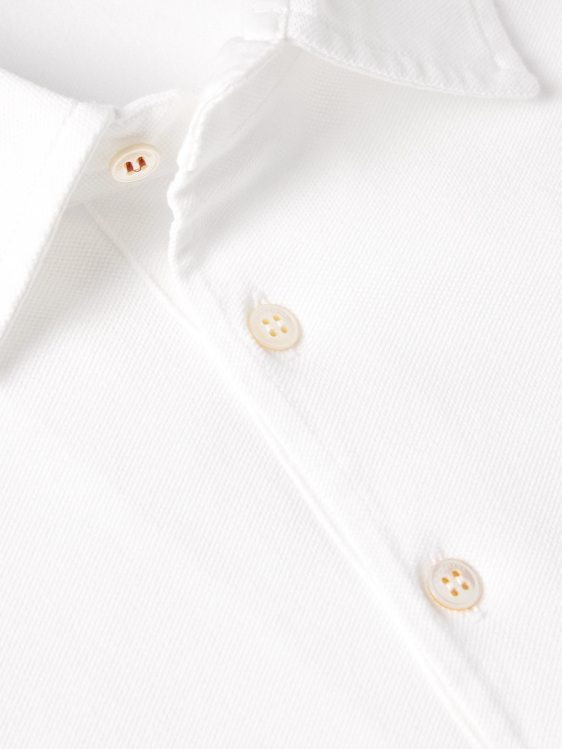 Shop Loro Piana Cotton-piqué Polo Shirt In White