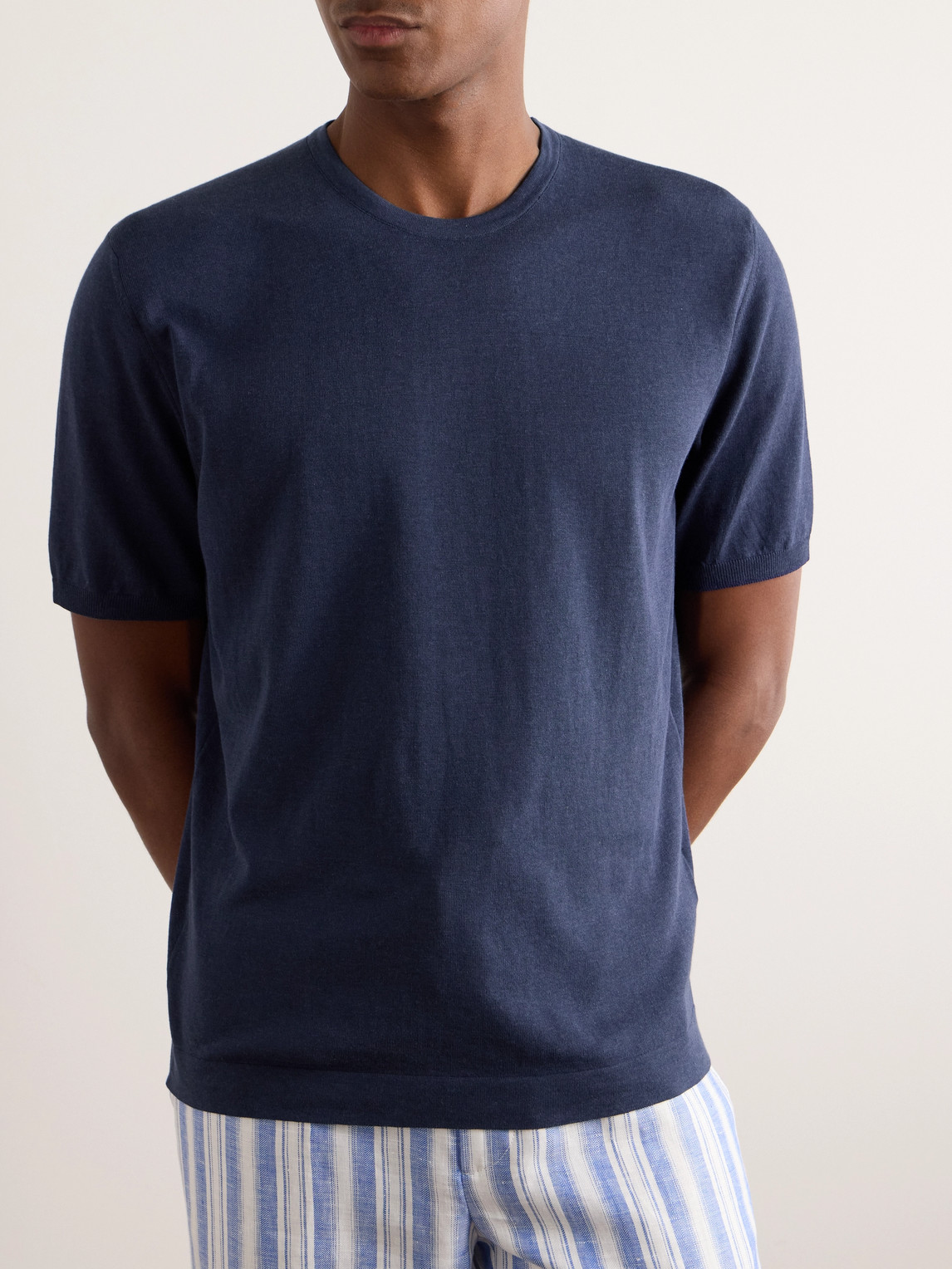Shop Loro Piana Bay Cotton T-shirt In Blue