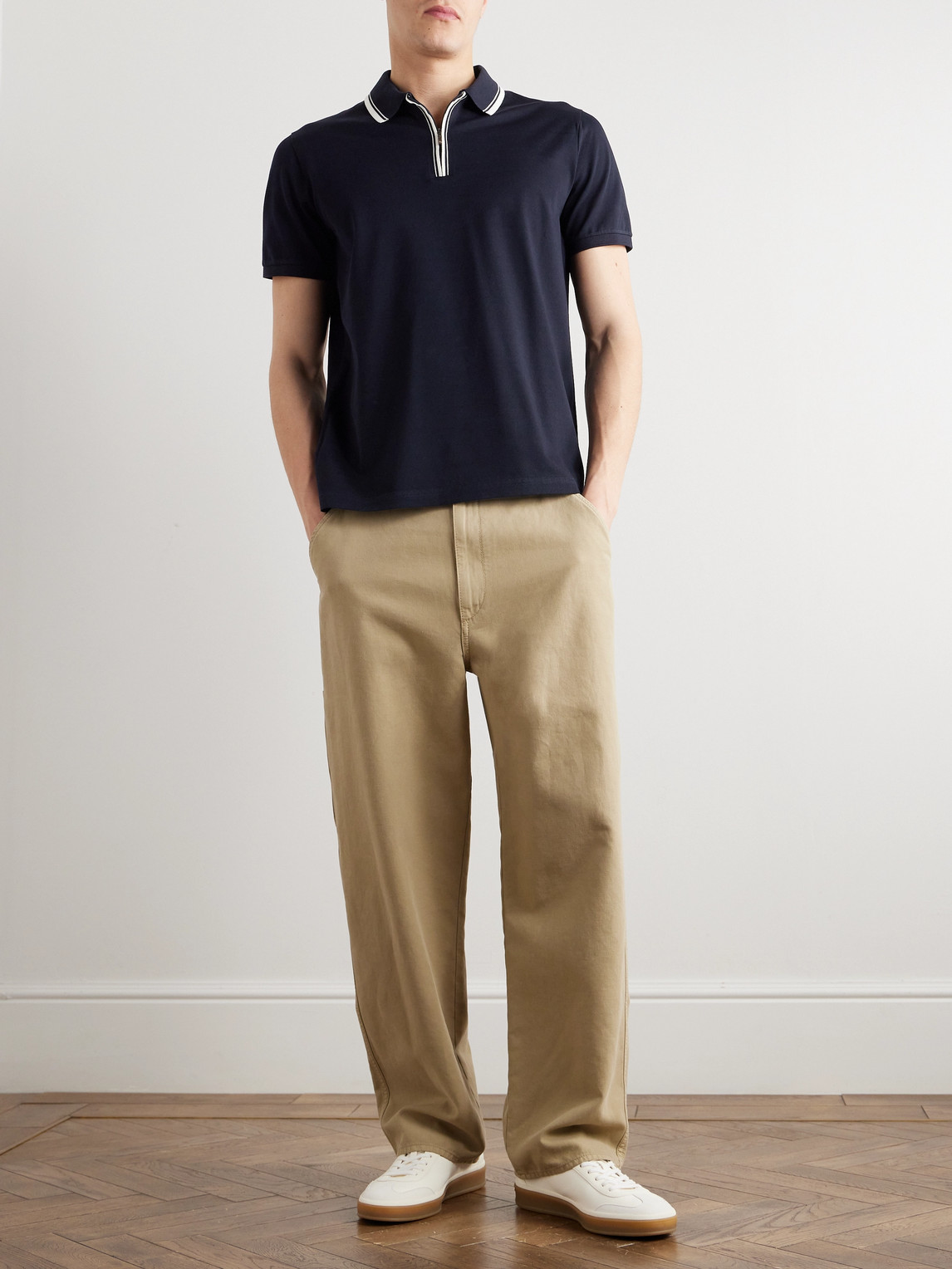 Loro Piana Zip Regatta Polo Shirt In Blue