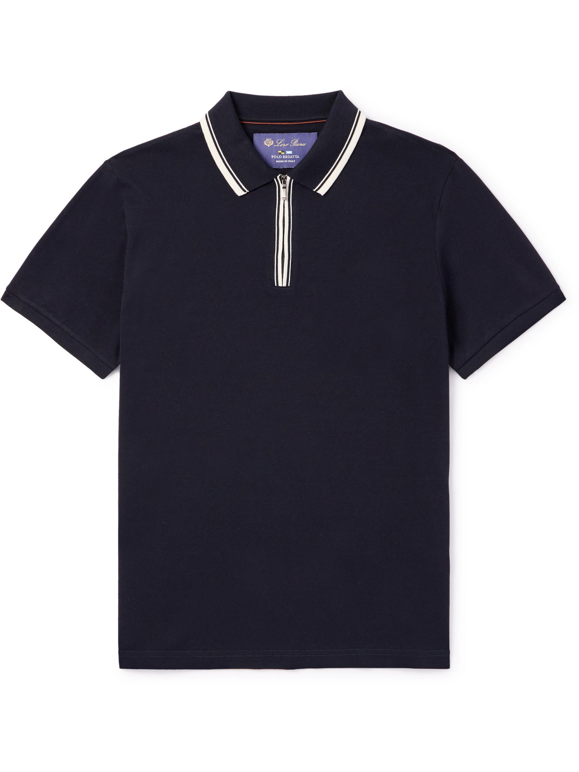 Loro Piana Zip Regatta Polo Shirt In Blue