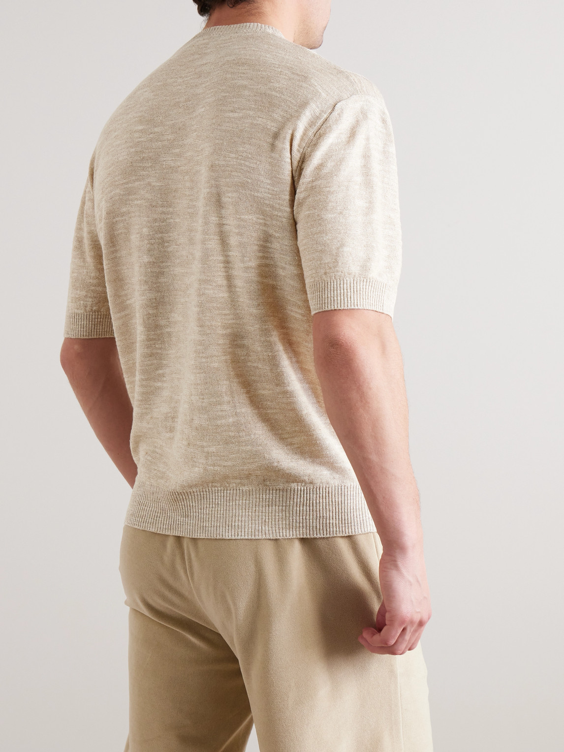 Loro Piana Tori Linen And Silk-blend T-shirt In Neutrals