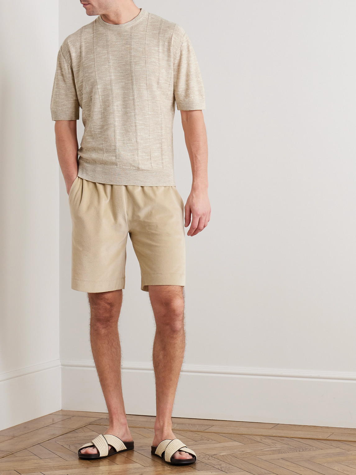 Loro Piana Tori Linen And Silk-blend T-shirt In Neutrals