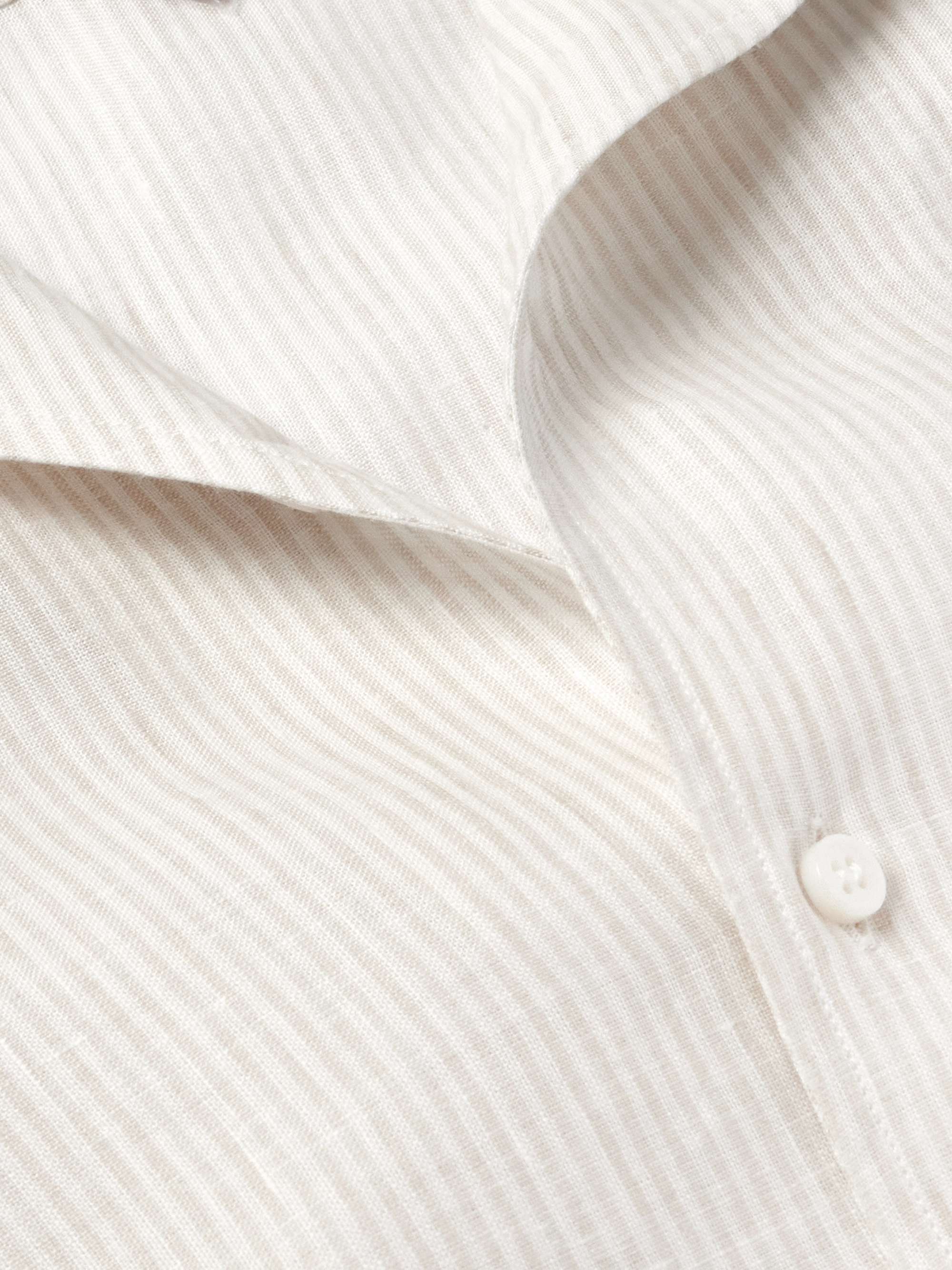 LORO PIANA 스트라이프 리넨 셔츠