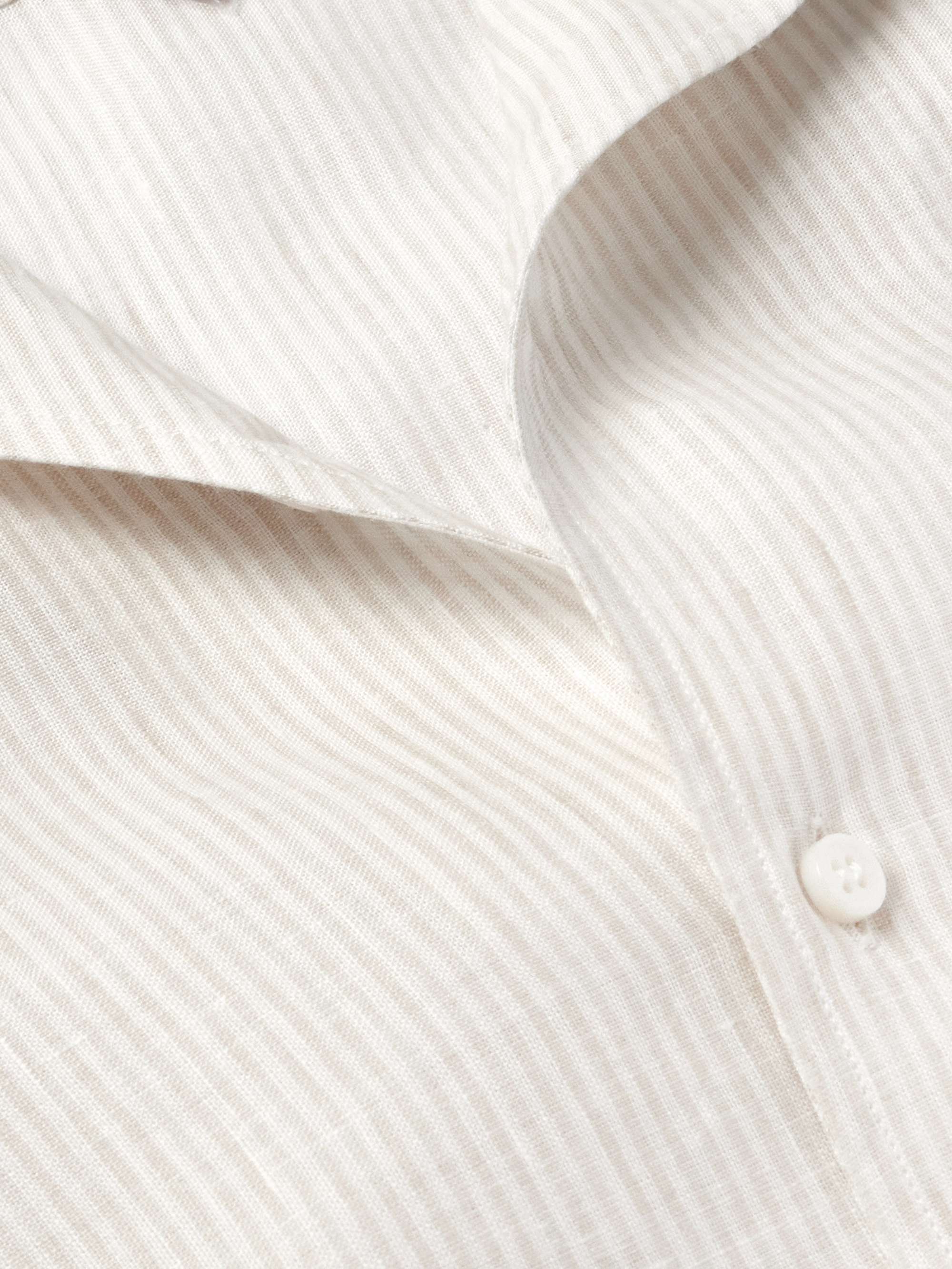 LORO PIANA Camicia in lino a righe