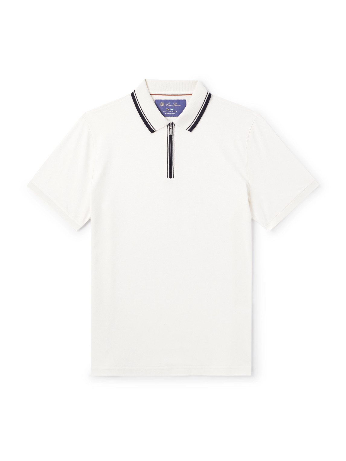 Regatta Stretch-Cotton Piqué Zip-Up Polo Shirt