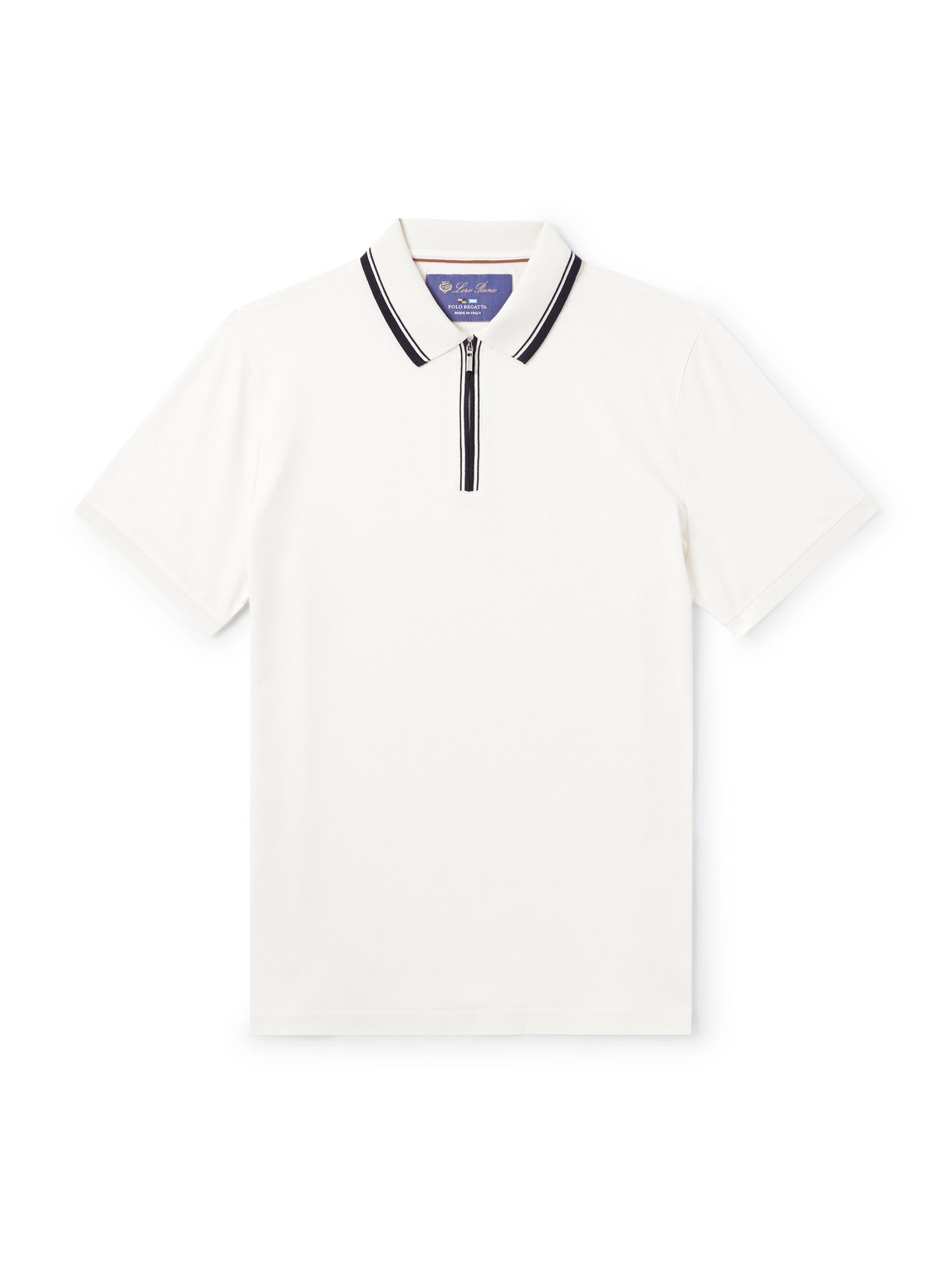 Loro Piana Zip Regatta Polo Shirt In White