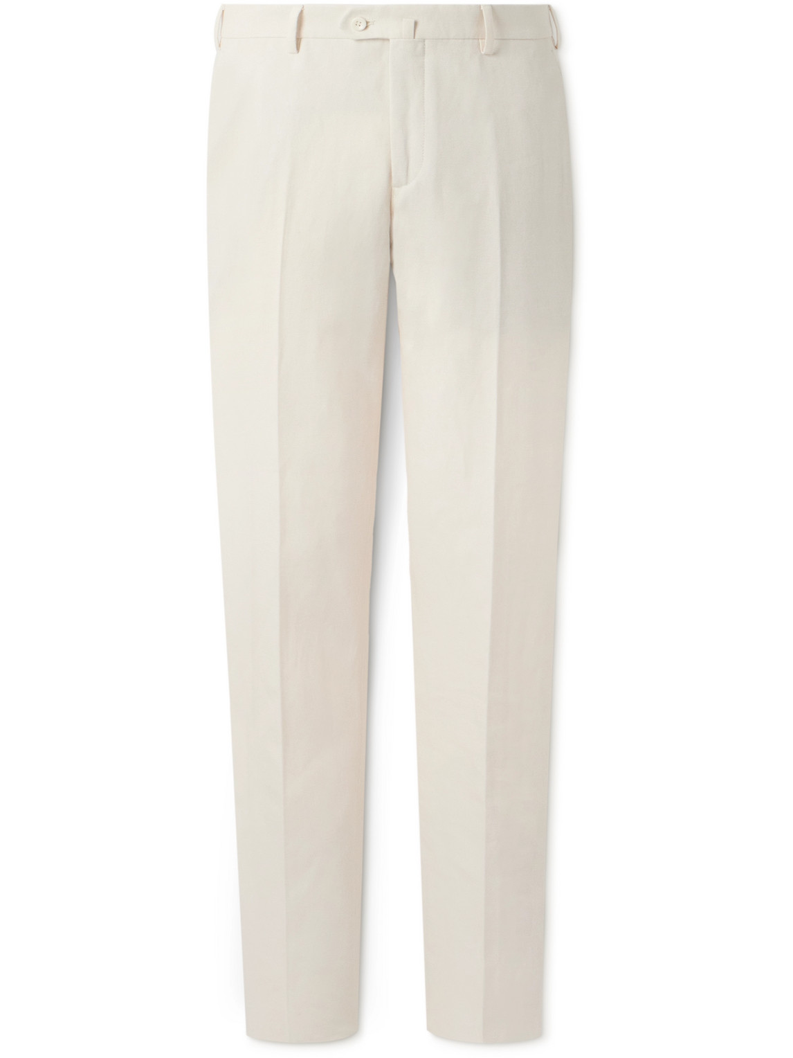 Loro Piana Straight-leg Linen-twill Trousers In Neutrals