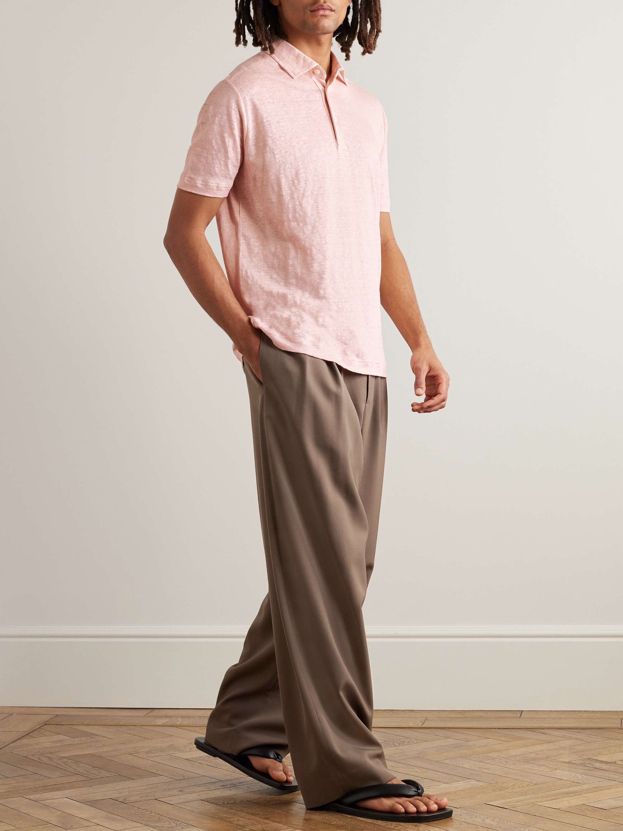 LORO PIANA Linen-Jersey Polo Shirt