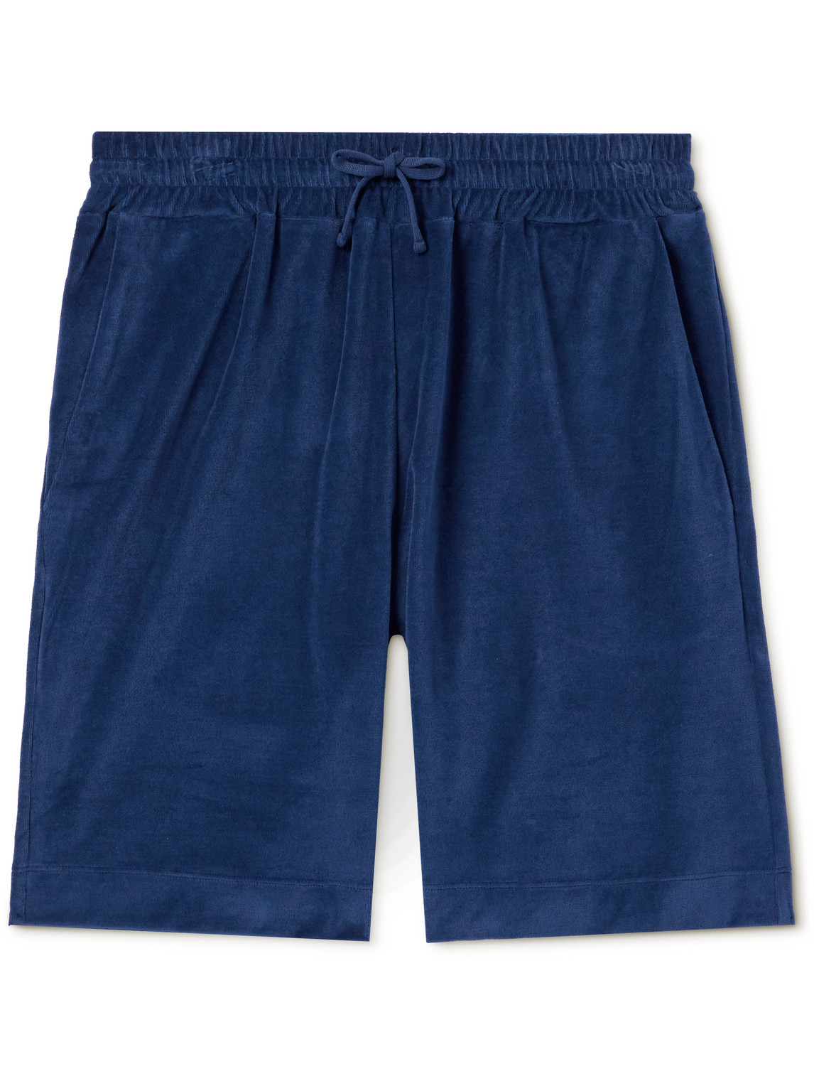Straight-Leg Cotton and Silk-Blend Chenille Drawstring Bermuda Shorts