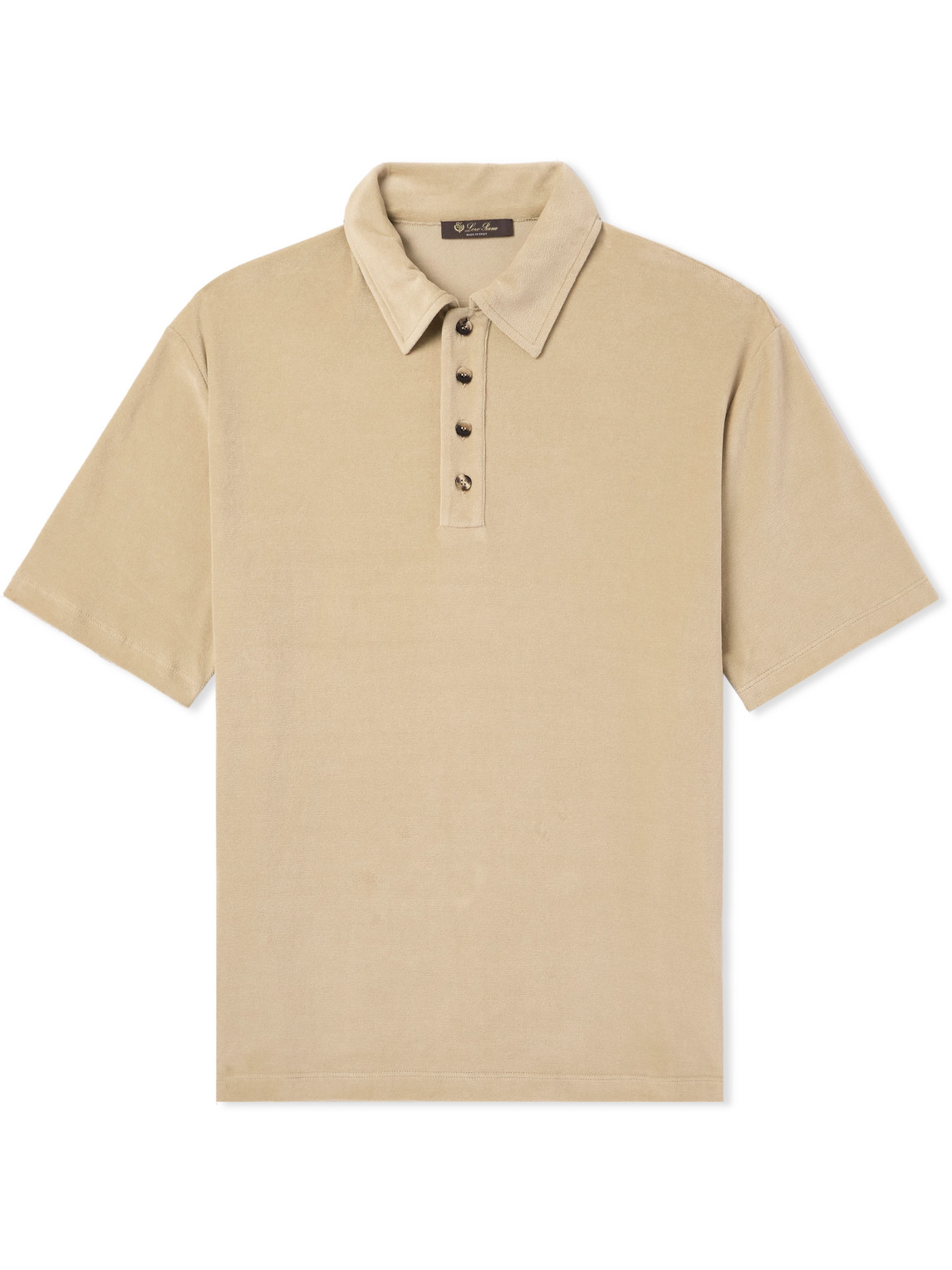 Tsubaki Cotton and Silk-Blend Chenille Polo Shirt