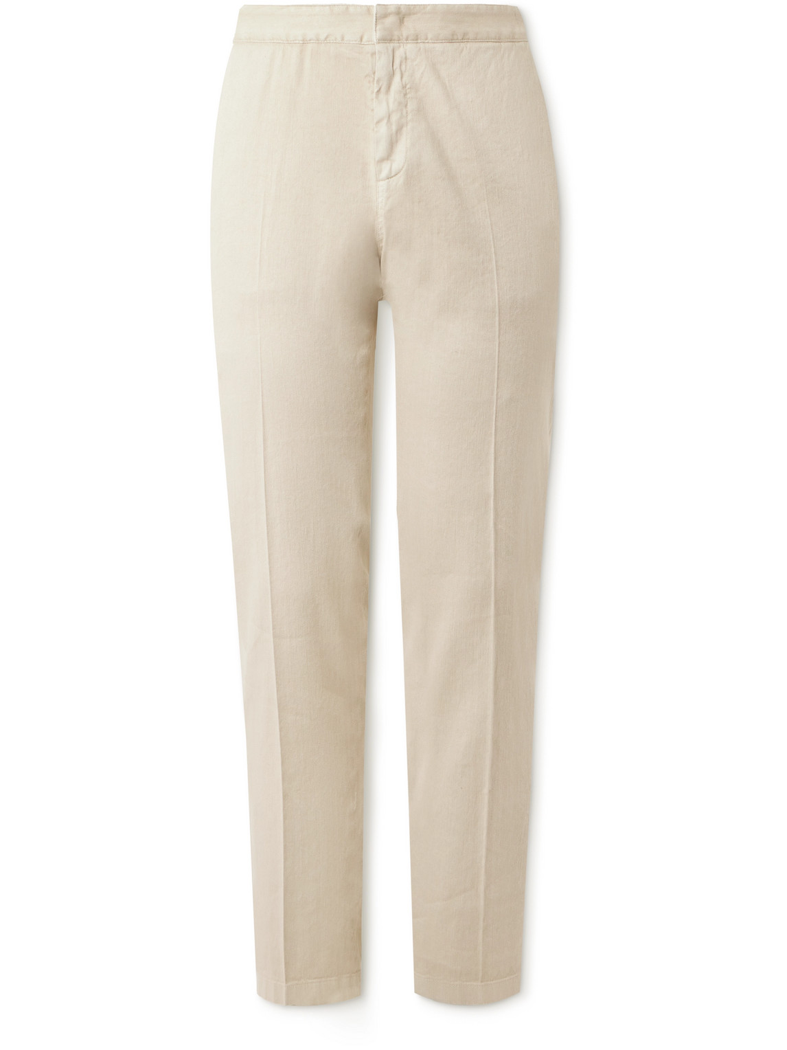Loro Piana Straight-leg Linen-blend Trousers In Neutrals
