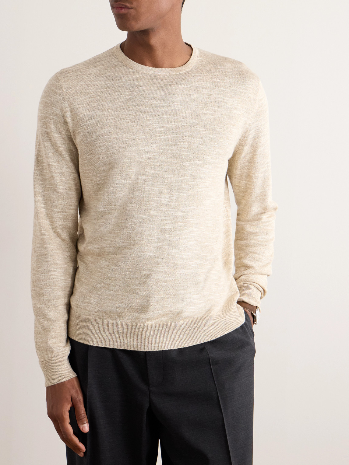 Loro Piana Linen And Silk-blend Sweater In Neutrals