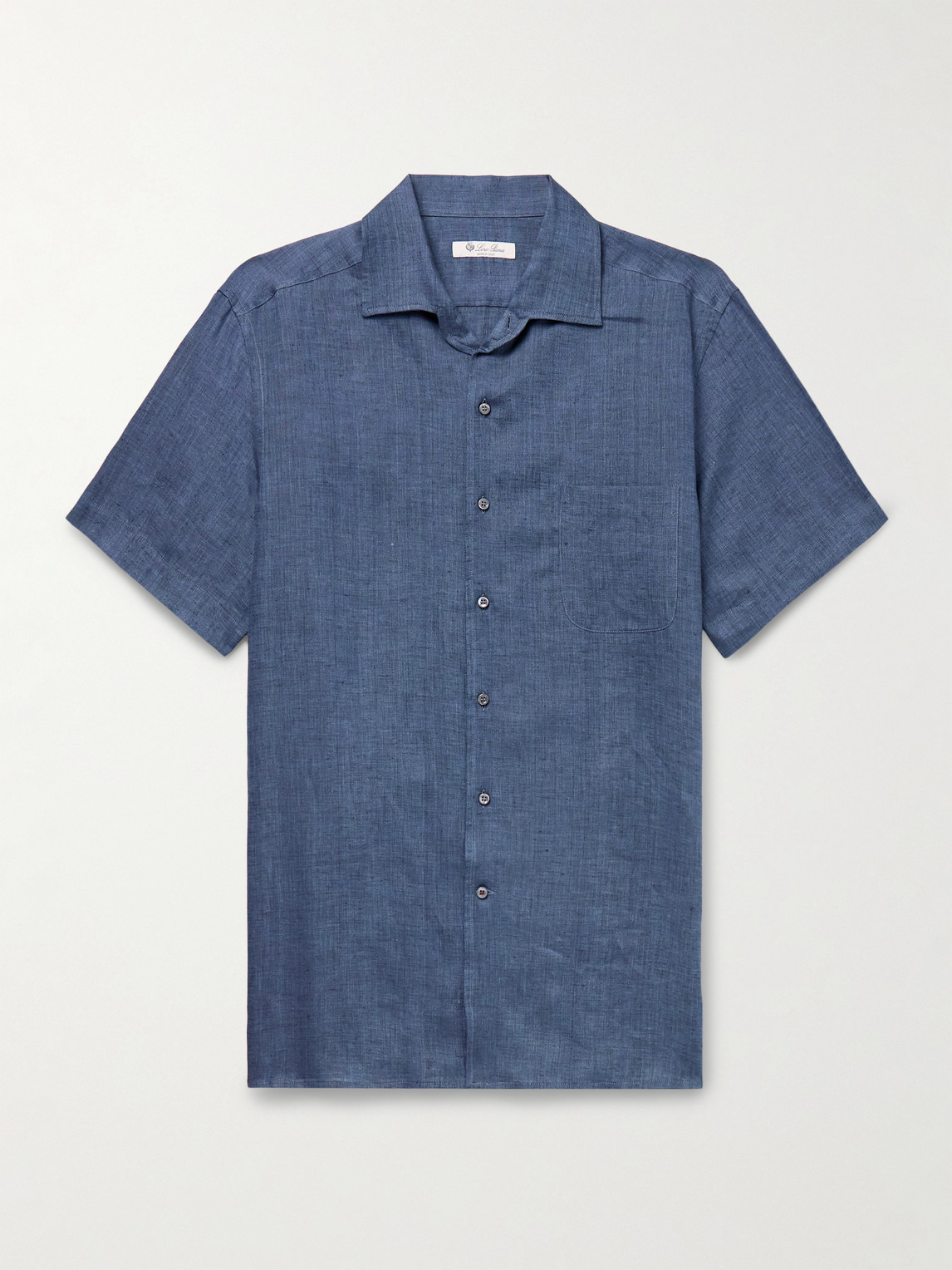 Loro Piana André Camp-Collar Linen hirt - Men