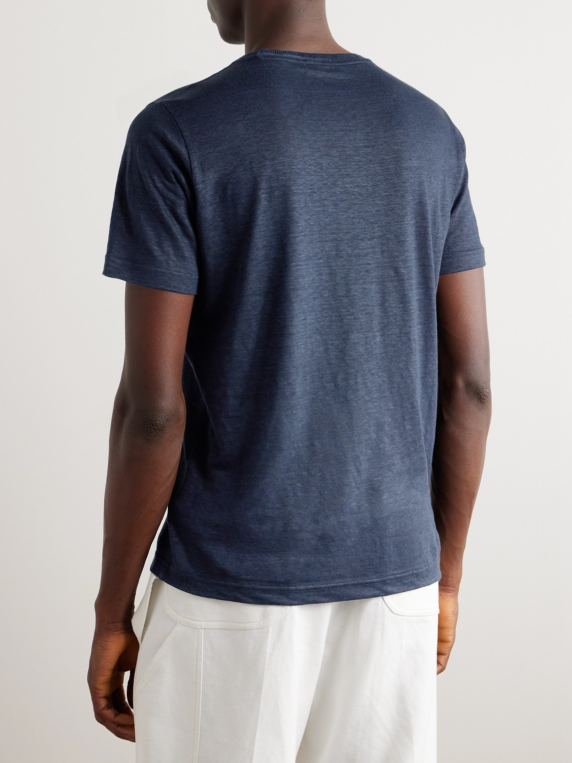 Shop Loro Piana Linen T-shirt In Blue