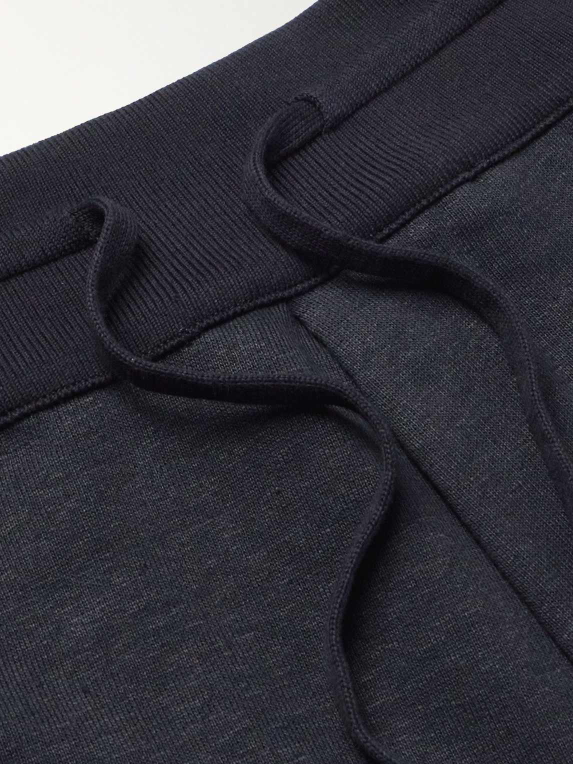 Loro Piana Kawaguchi Slim-fit Straight-leg Cotton, Linen And Cashmere-blend Sweatpants In Blue