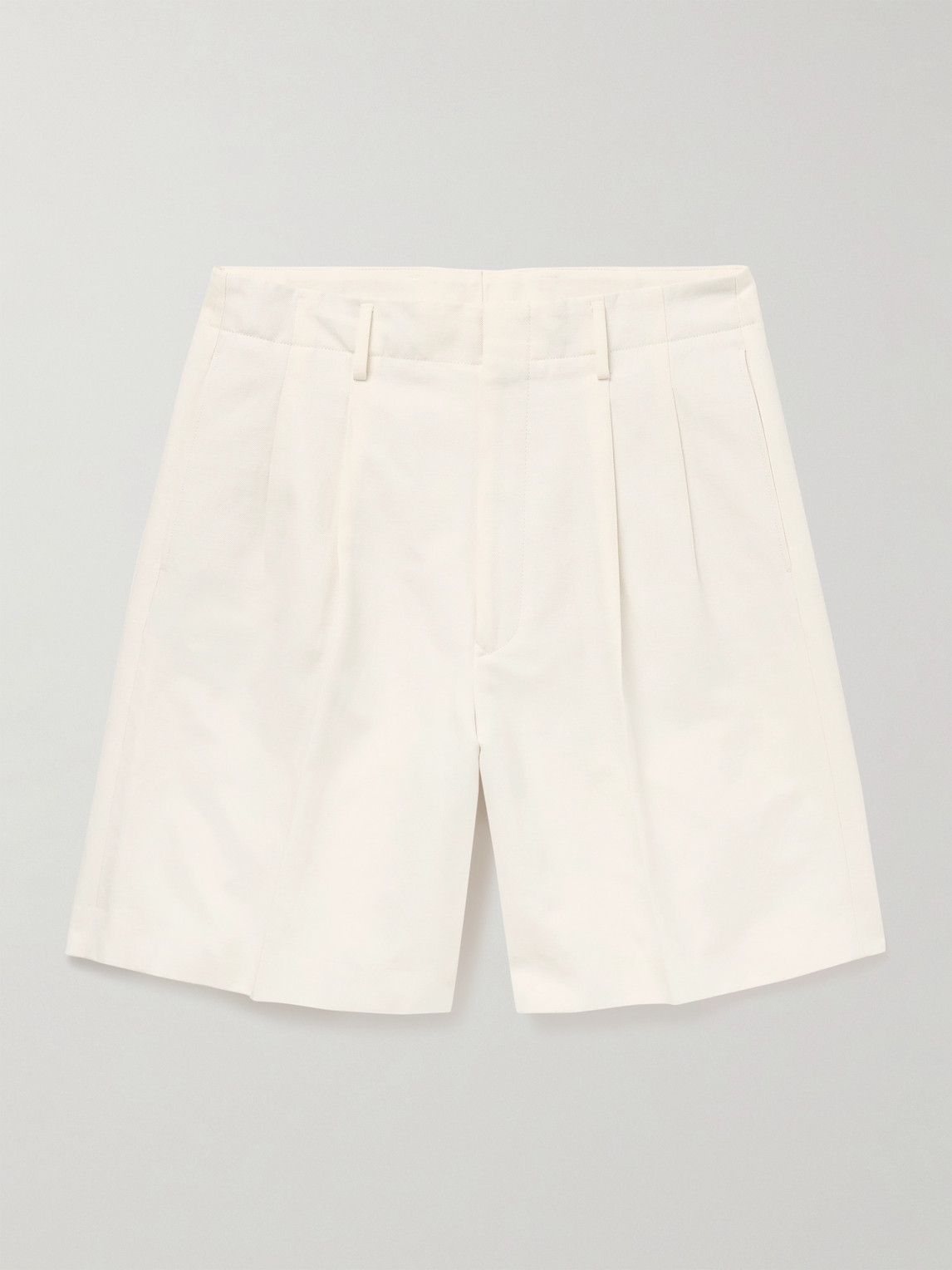 Loro Piana Joetsu Wide-Leg Pleated Cotton and Linen-Blend Twill Shorts - Men