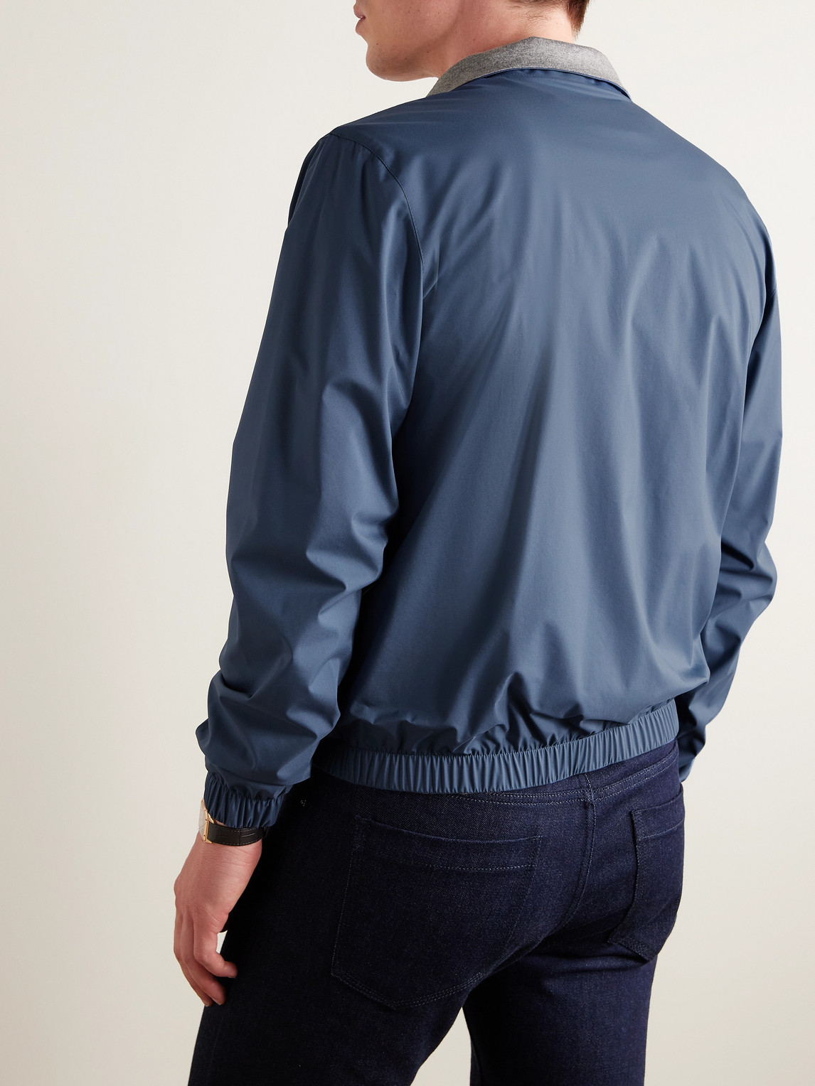 Loro Piana Reversible Windmate® Storm System® Nylon And Cashmere Blouson Jacket In Blue