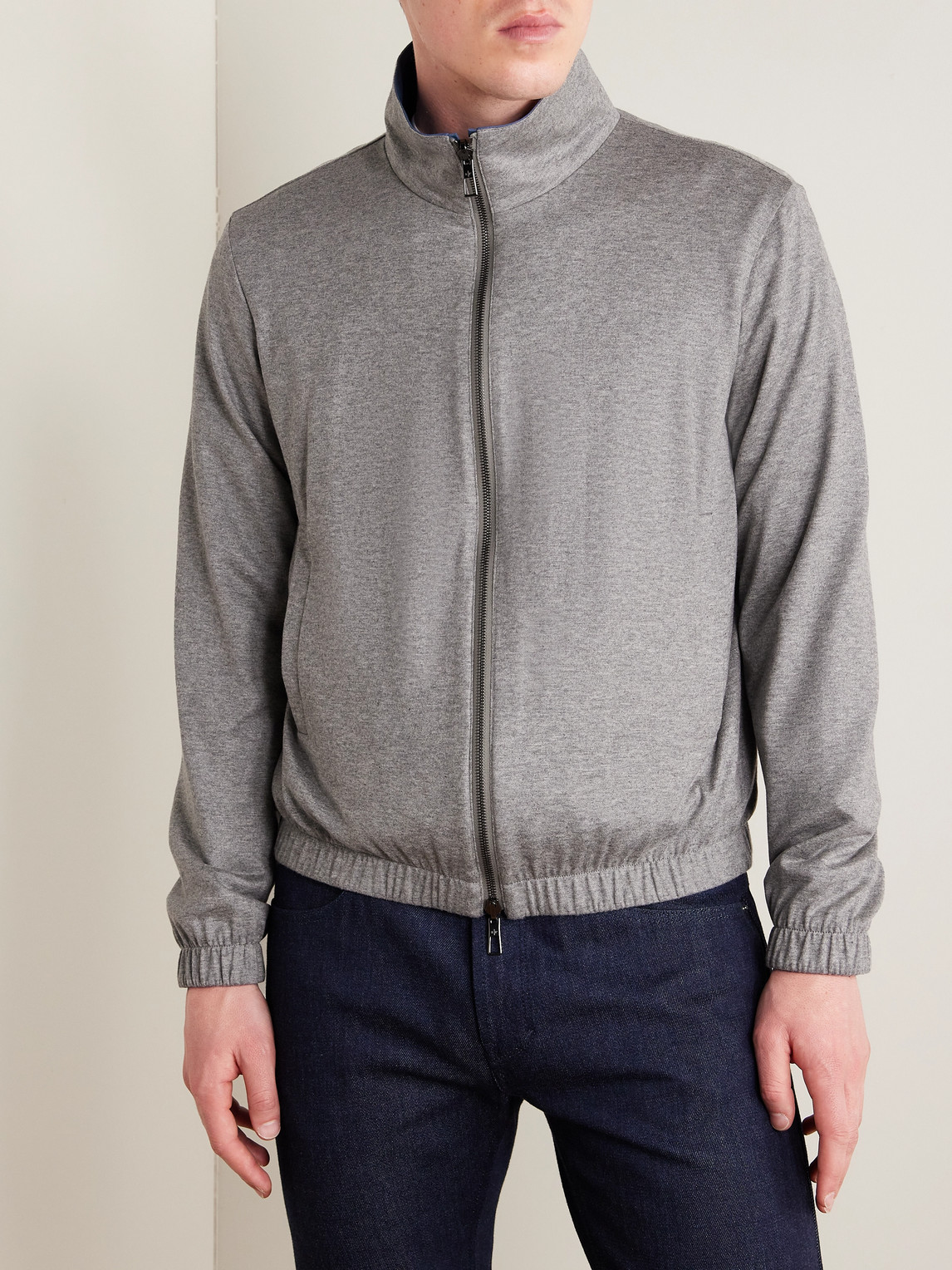 Loro Piana Reversible Windmate® Storm System® Nylon And Cashmere Blouson Jacket In Blue