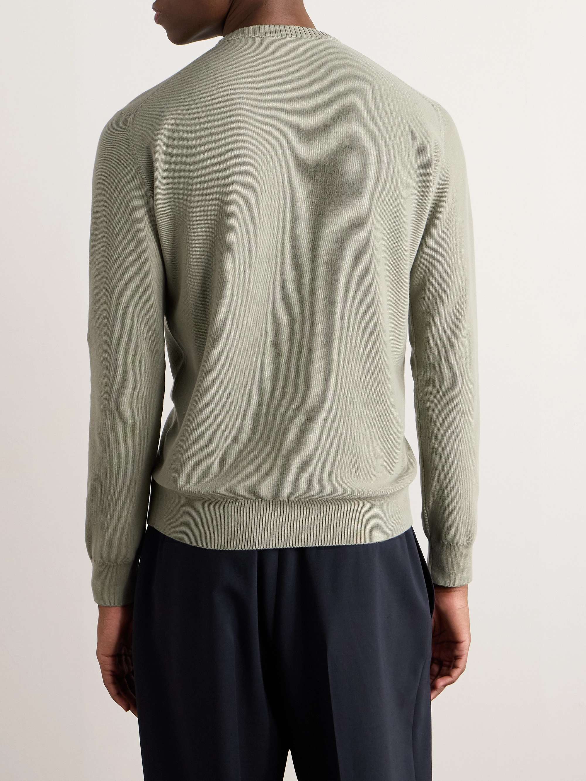 LORO PIANA Cotton and Silk-Blend Piqué Sweater