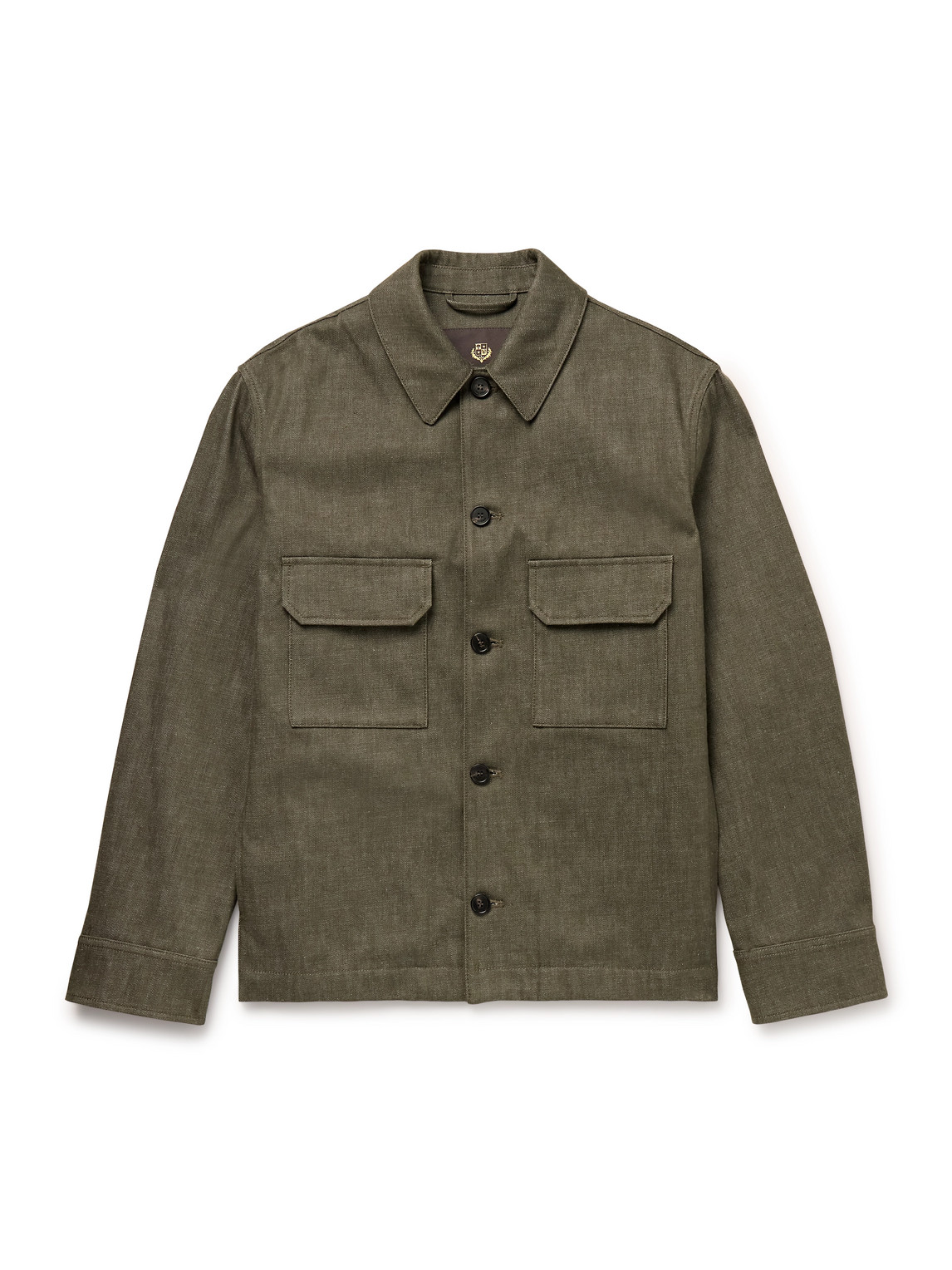 Shop Loro Piana Daito Denim Overshirt In Green