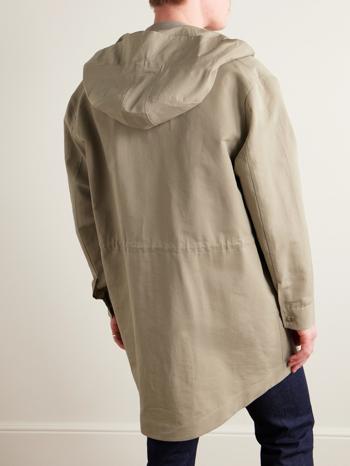 Shop Loro Piana Ako Cotton And Silk-blend Gabardine Parka In Neutrals