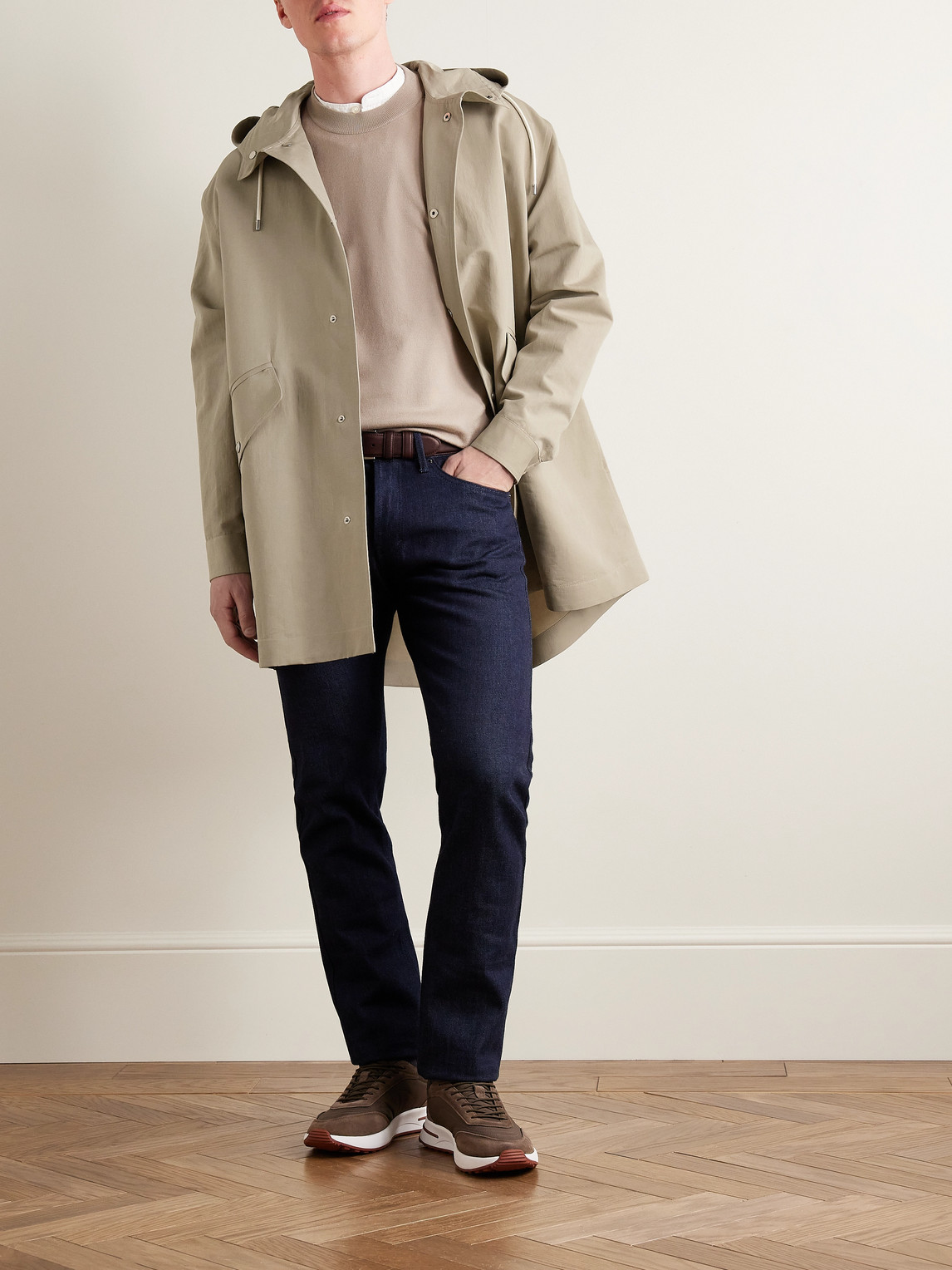 Shop Loro Piana Ako Cotton And Silk-blend Gabardine Parka In Neutrals