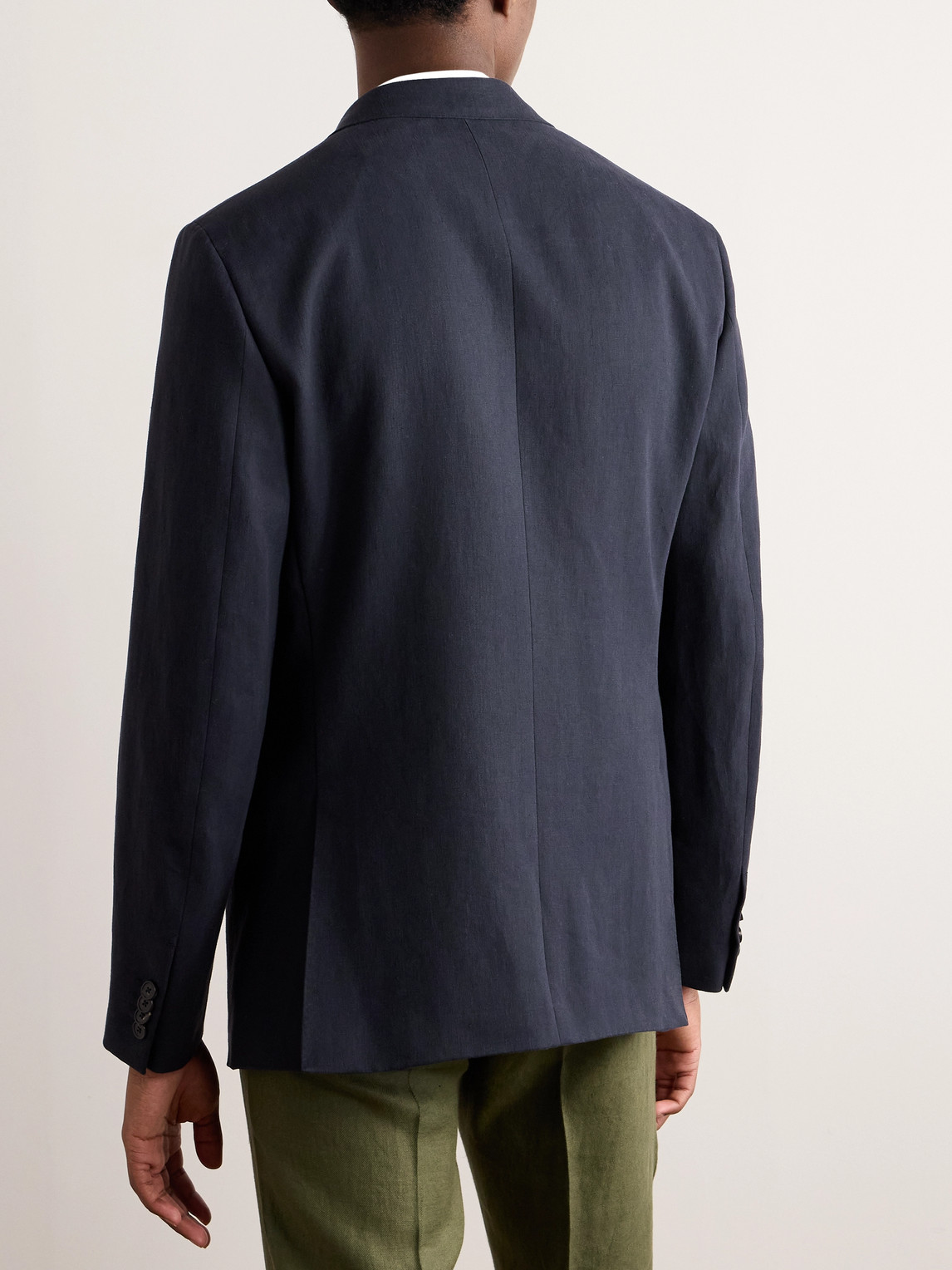 Loro Piana Torino Linen Suit Jacket In Blue