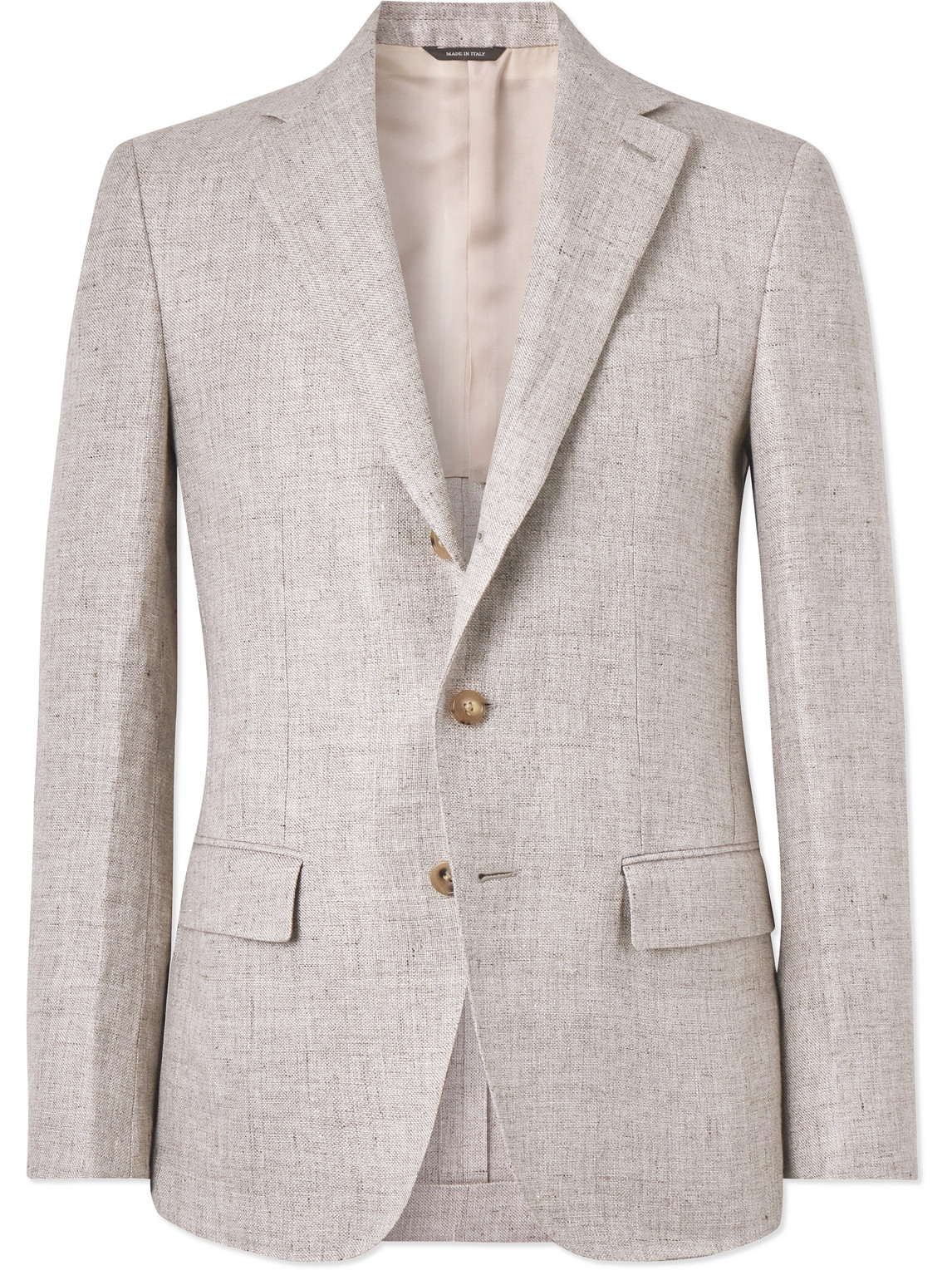 Loro Piana Torino Slub Linen Suit Jacket In Gray