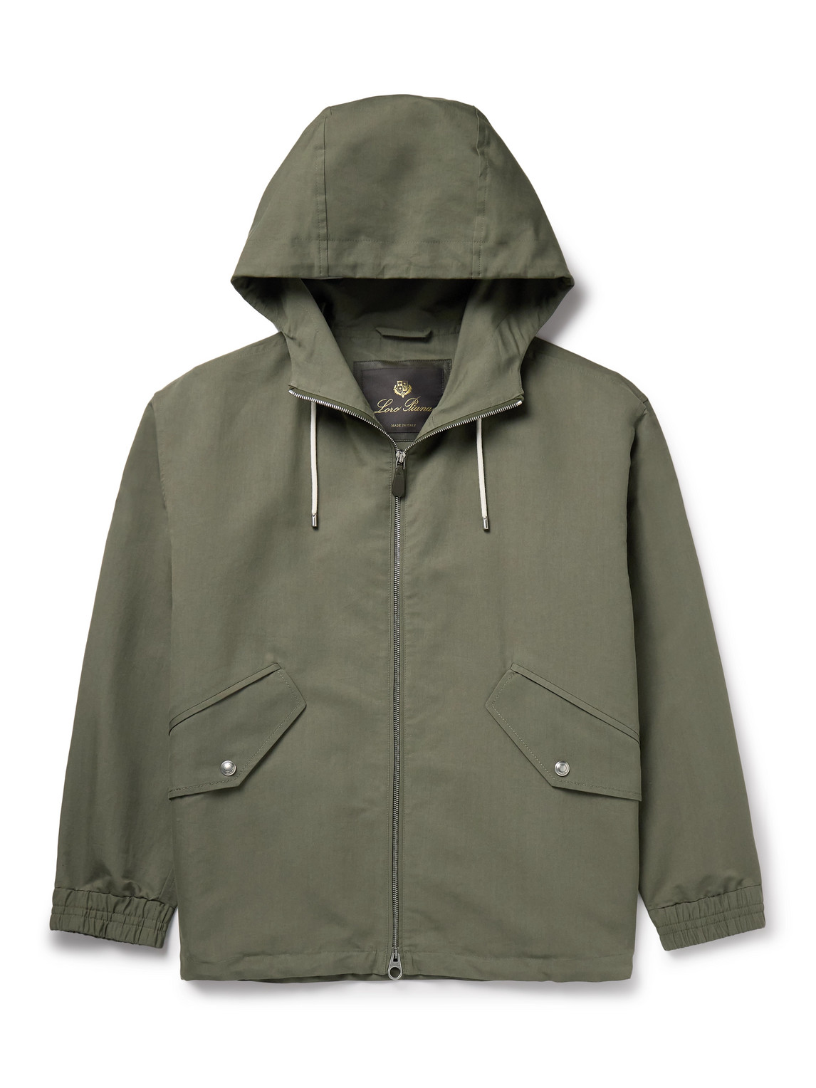 Loro Piana Ako Cotton And Silk-blend Twill Hooded Parka In Green