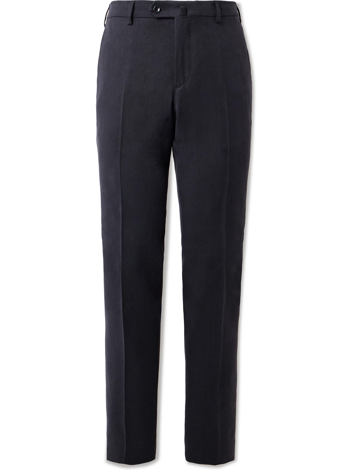 Loro Piana Pantaflat Slim-fit Straight-leg Linen-twill Suit Trousers In Blue