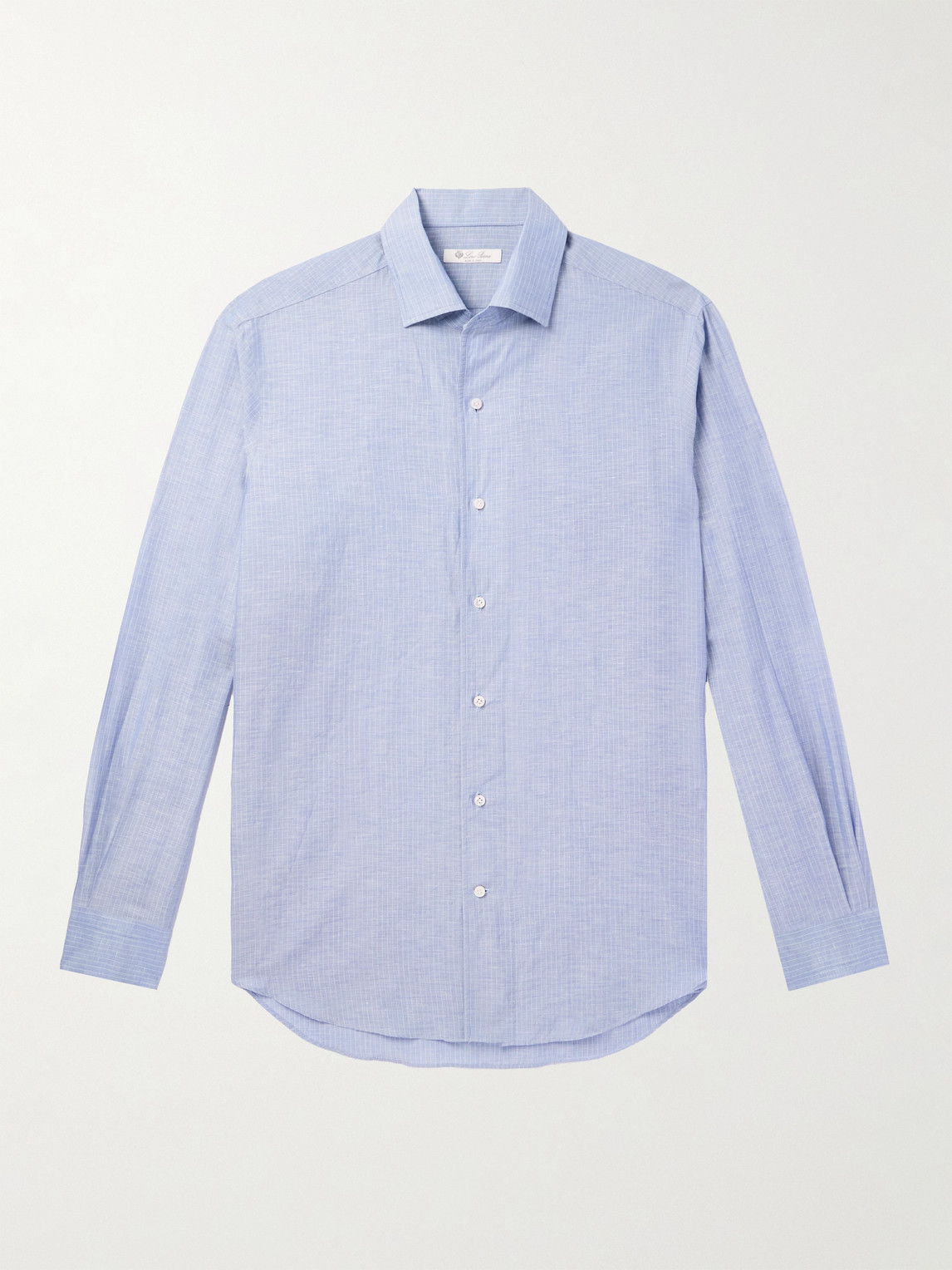 Loro Piana André Striped Slub Linen and Cotton-Blend Shirten