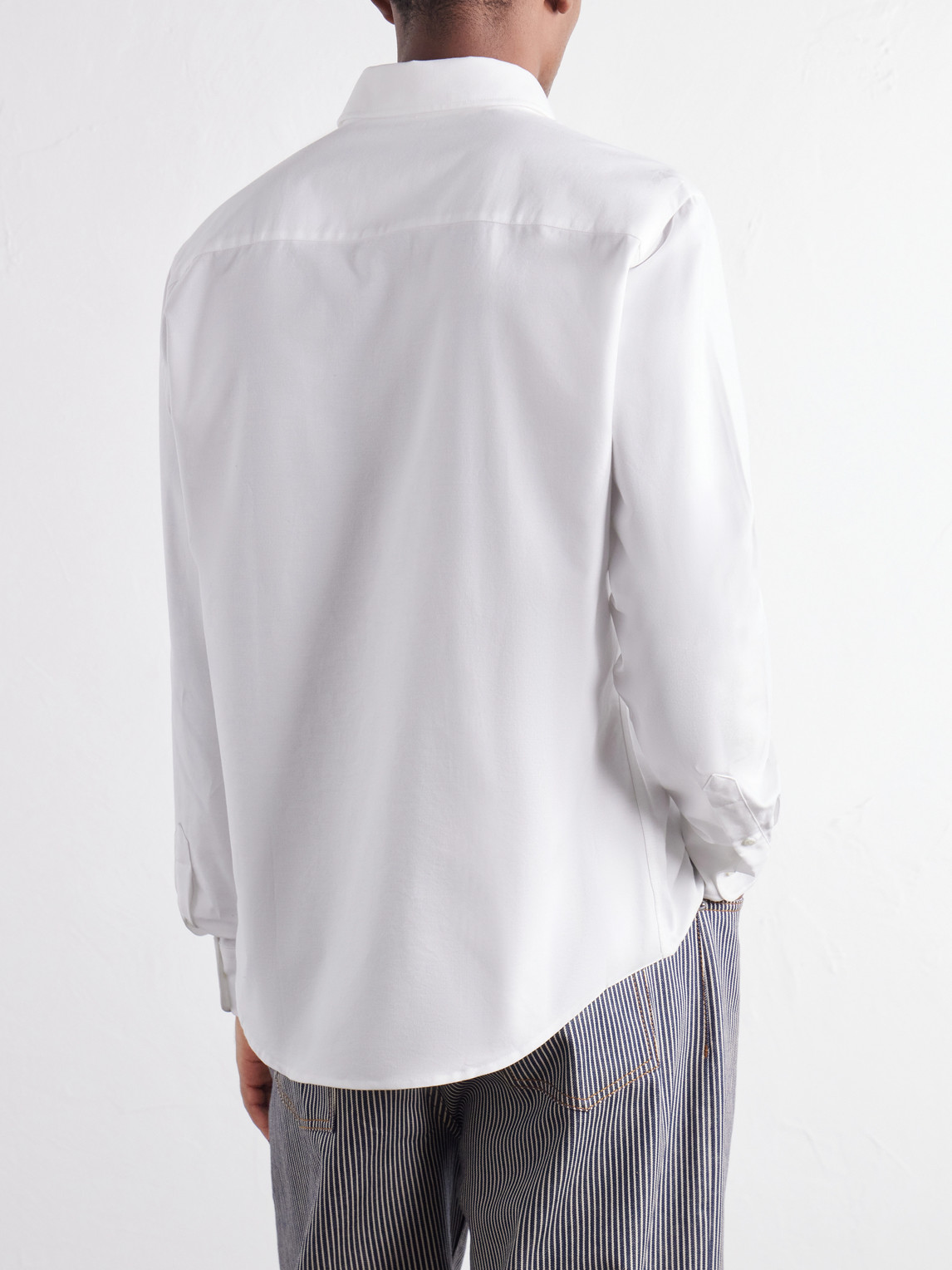 Button-Down Collar Logo-Embroidered Cotton Oxford Shirt