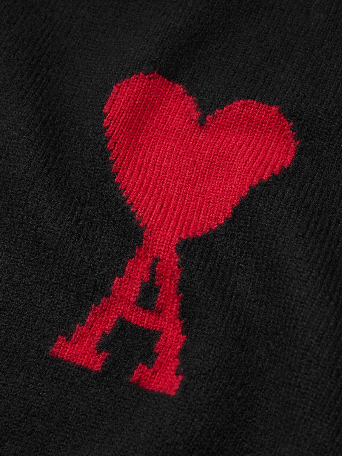 Ami Alexandre Mattiussi Logo-intarsia Virgin Wool Sweater In Black