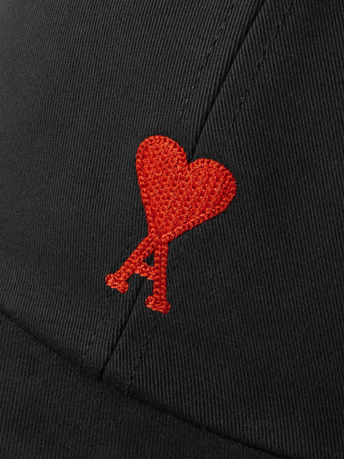 Ami Alexandre Mattiussi Logo-embroidered Cotton-twill Baseball Cap In Black