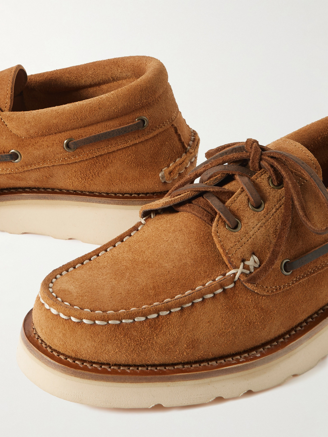 Shop Yuketen Land Barca Tosca Leather Boat Shoes In Brown