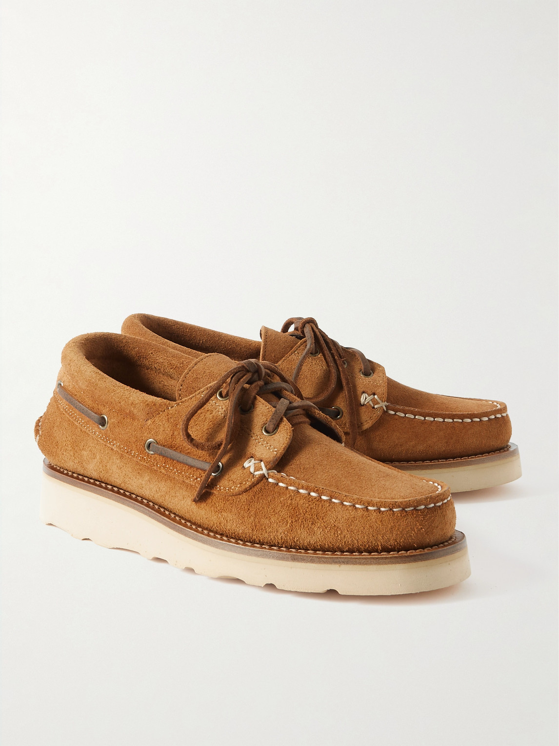 Shop Yuketen Land Barca Tosca Leather Boat Shoes In Brown
