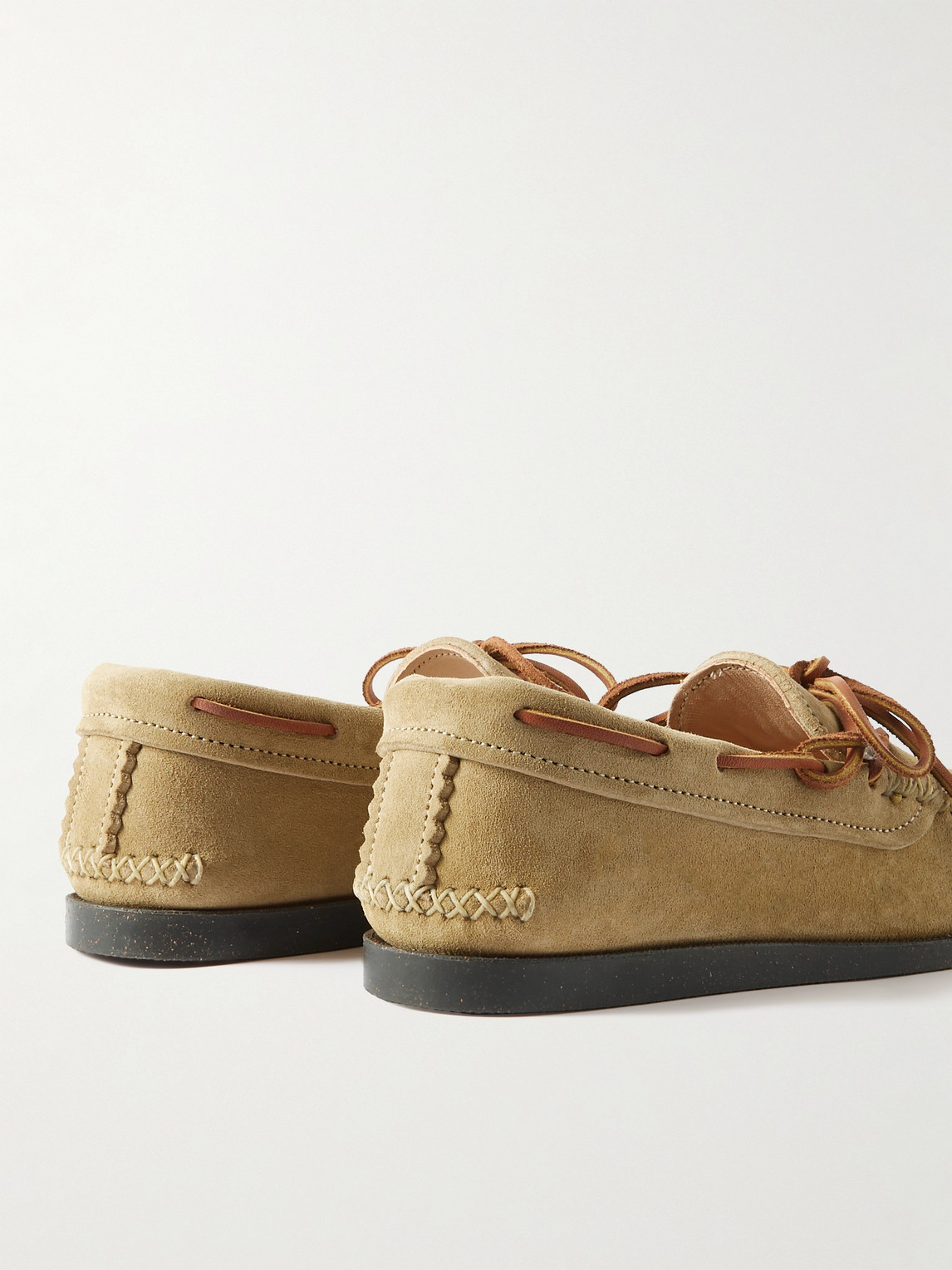 Shop Yuketen Canoe Suede Boat Shoes In Neutrals