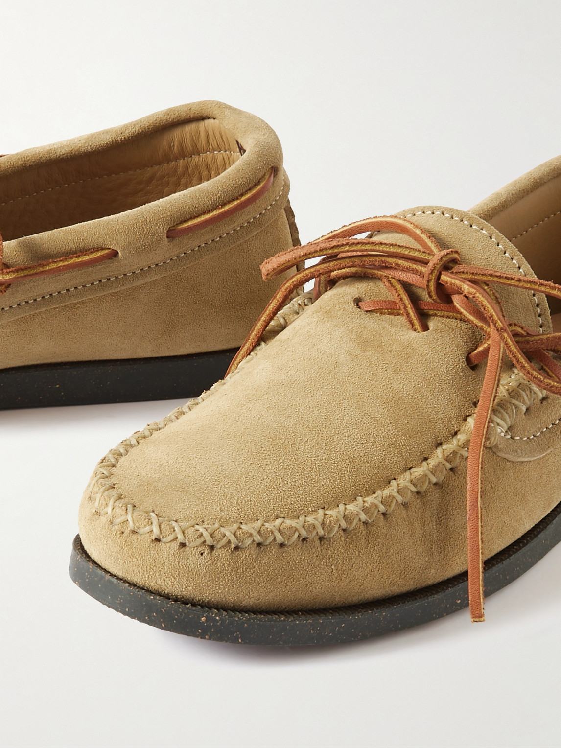 Shop Yuketen Canoe Suede Boat Shoes In Neutrals