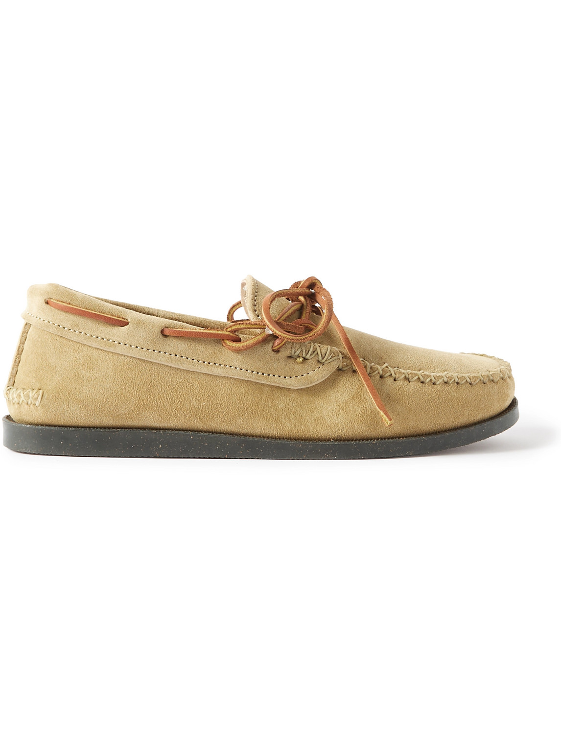 Yuketen Canoe Suede Boat Shoes In Neutrals