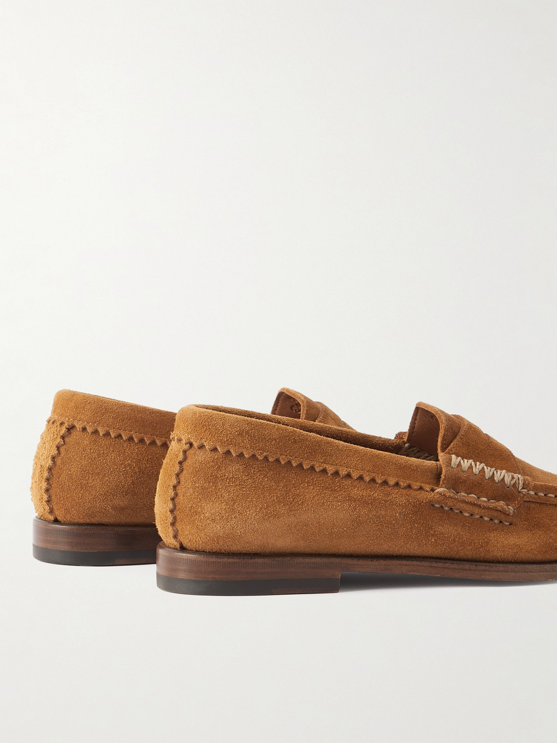 Shop Yuketen Rob's Tosca Leather Penny Loafers In Brown