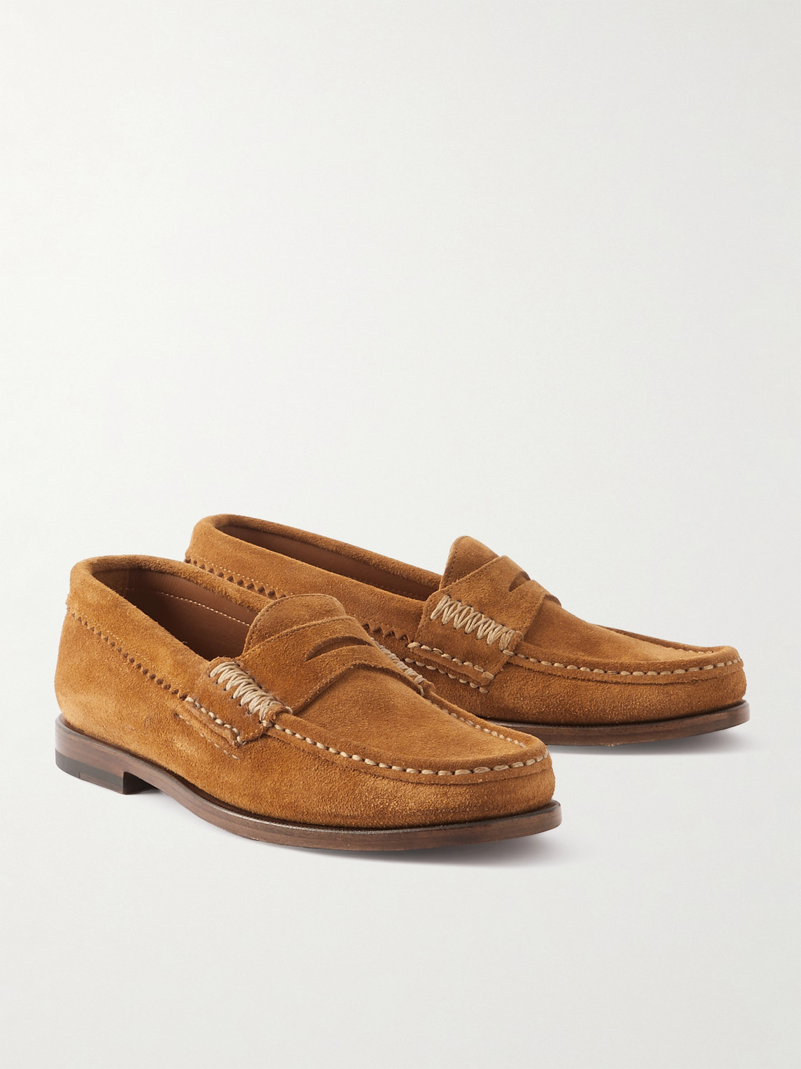 Shop Yuketen Rob's Tosca Leather Penny Loafers In Brown