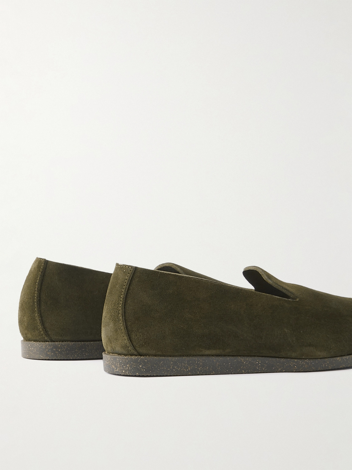 Shop Yuketen Suede Loafers In Green