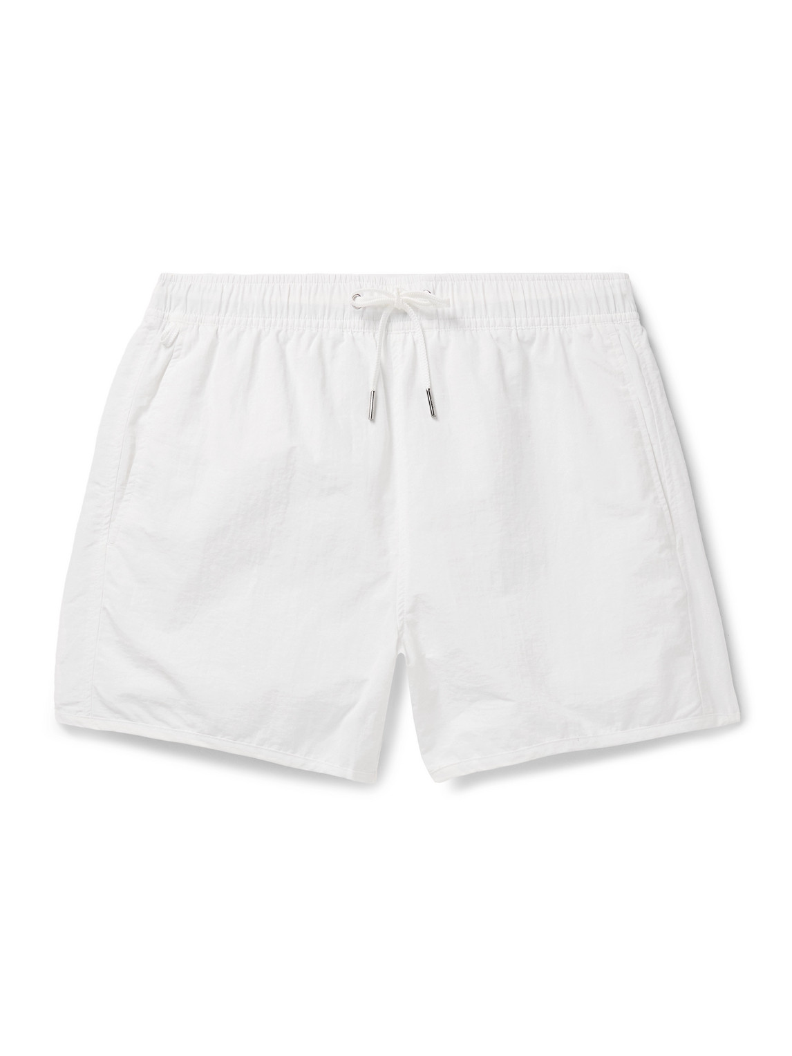 Shop Cdlp Straight-leg Mid-length Swim Shorts In White